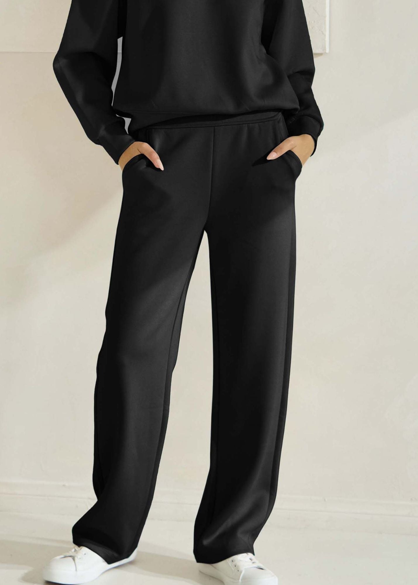 Alisha Scuba Wide Leg Pant- Black