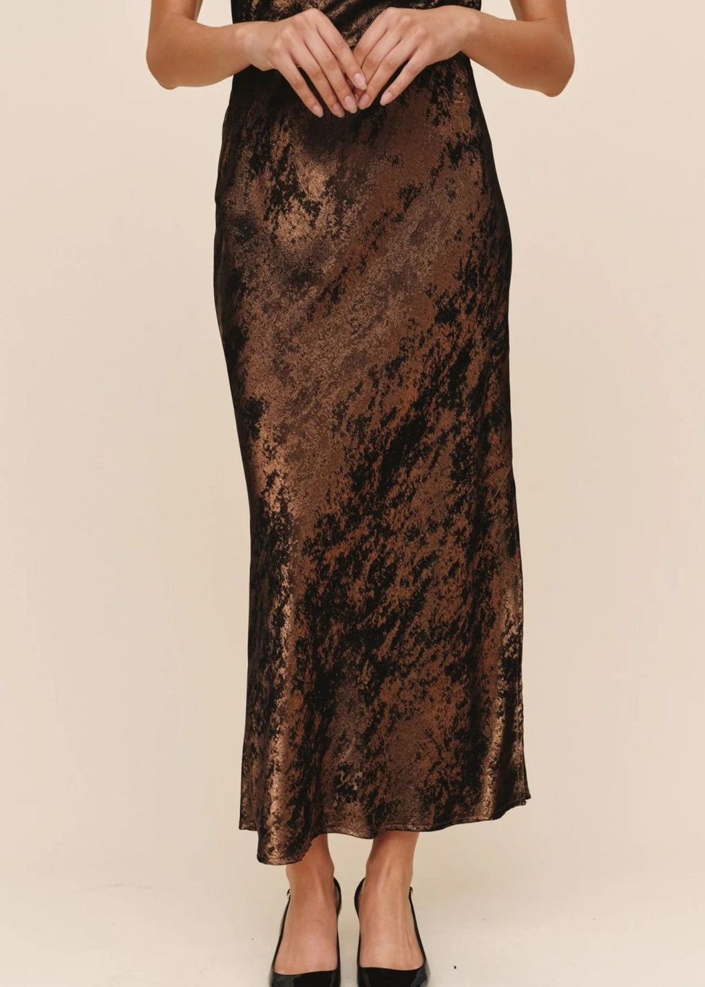 Side Slit Bias Maxi Skirt