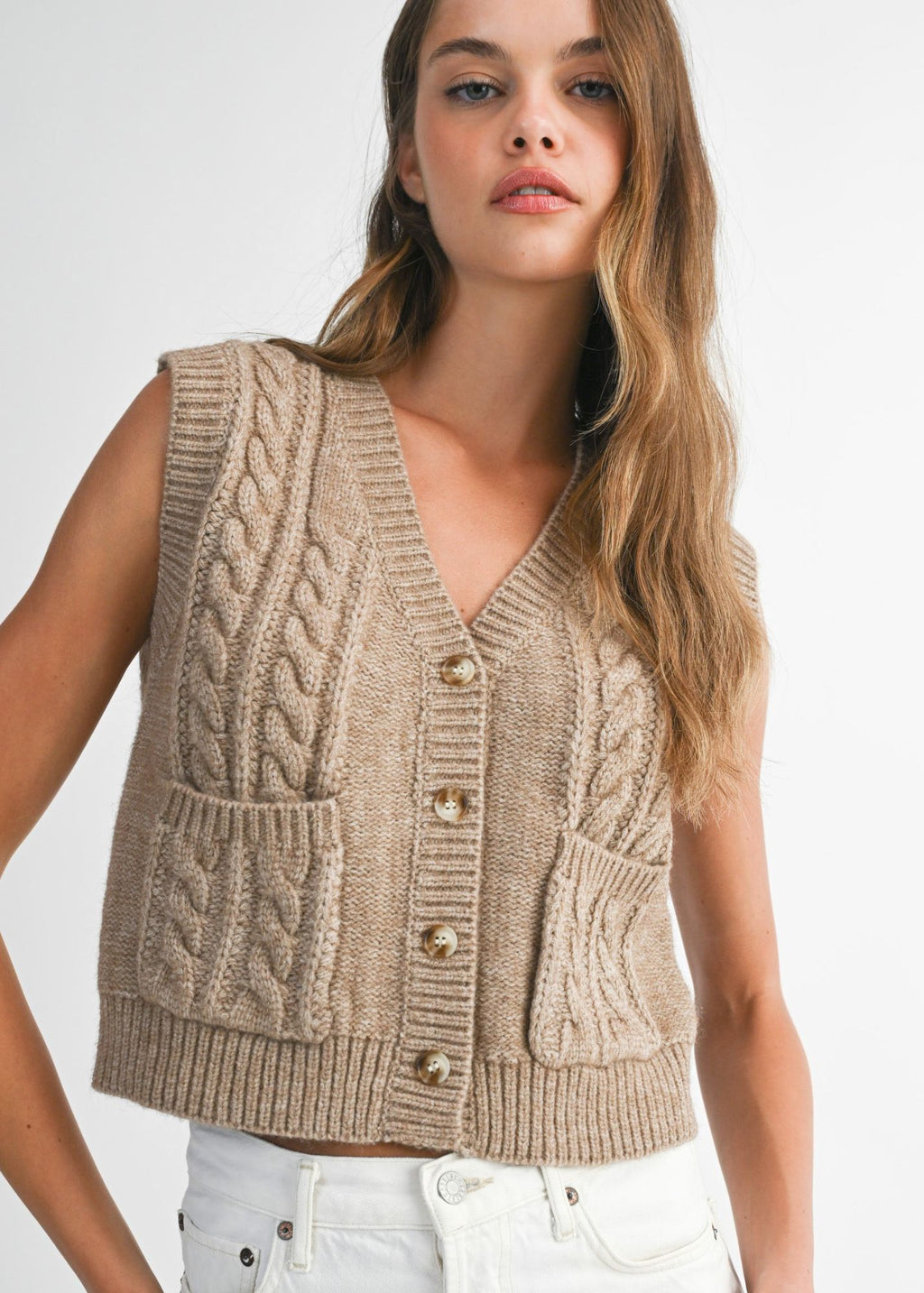 Delilah Cable Knit Vest