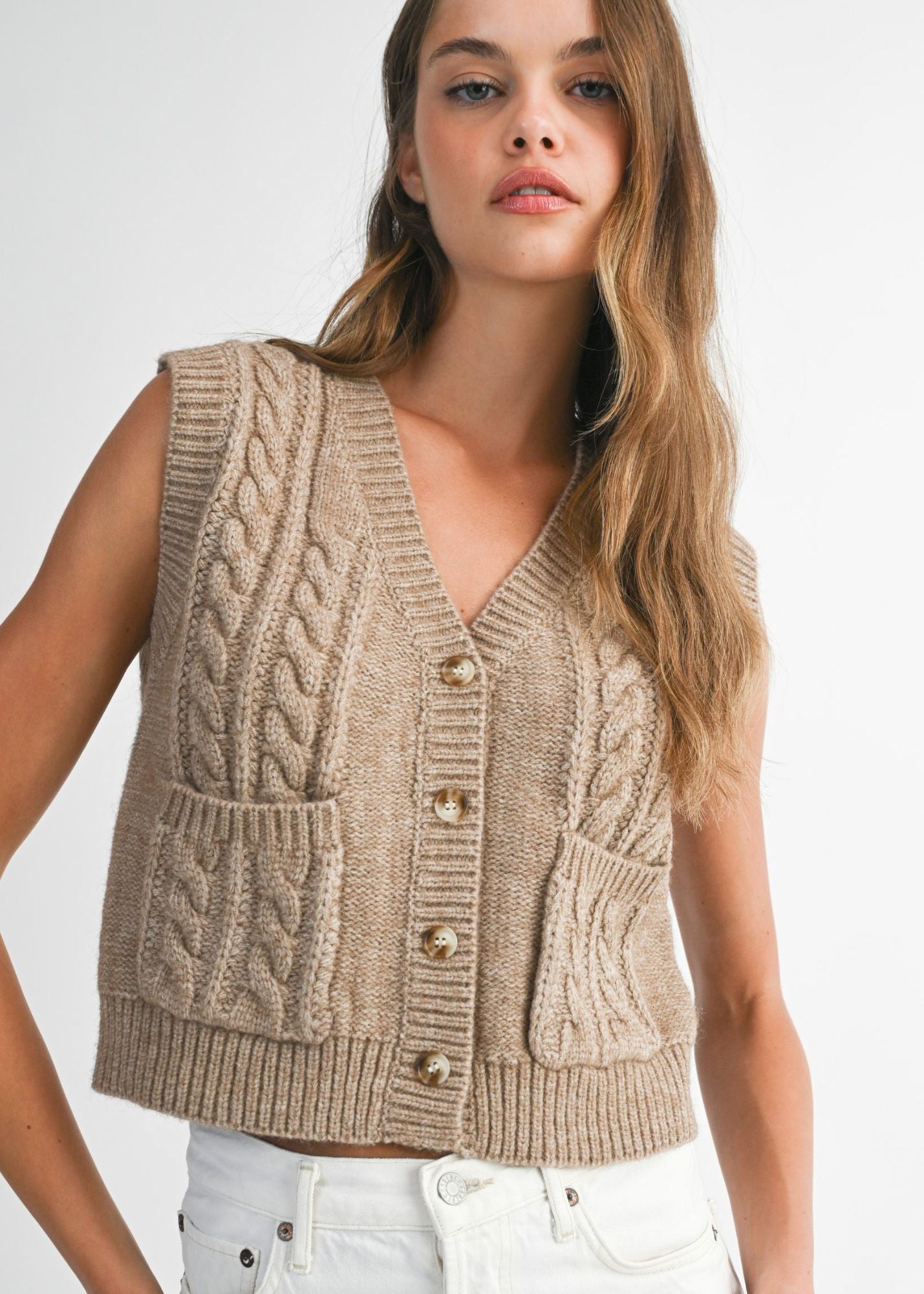 Delilah Cable Knit Vest