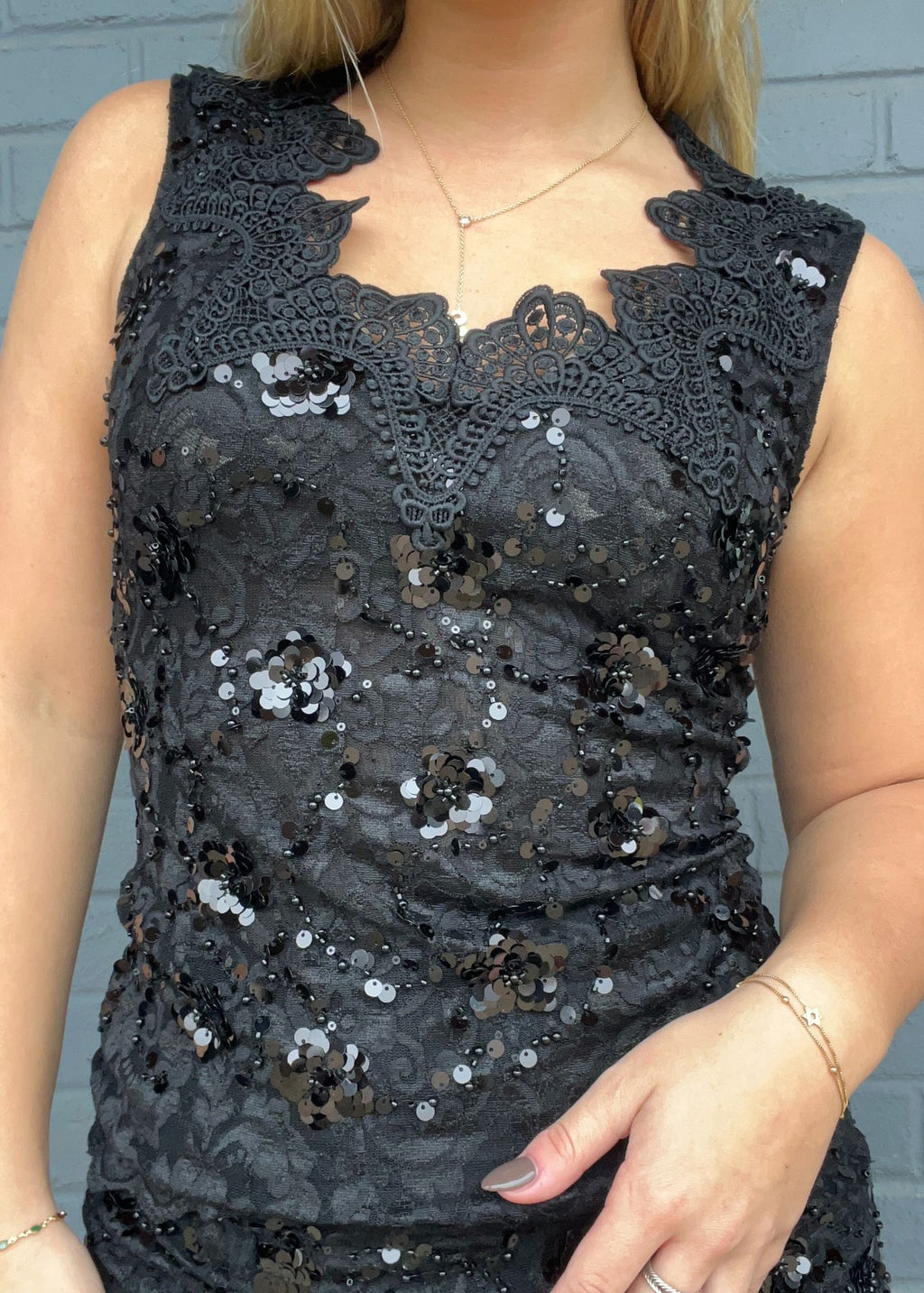 Gemma Sequin Lace Tank