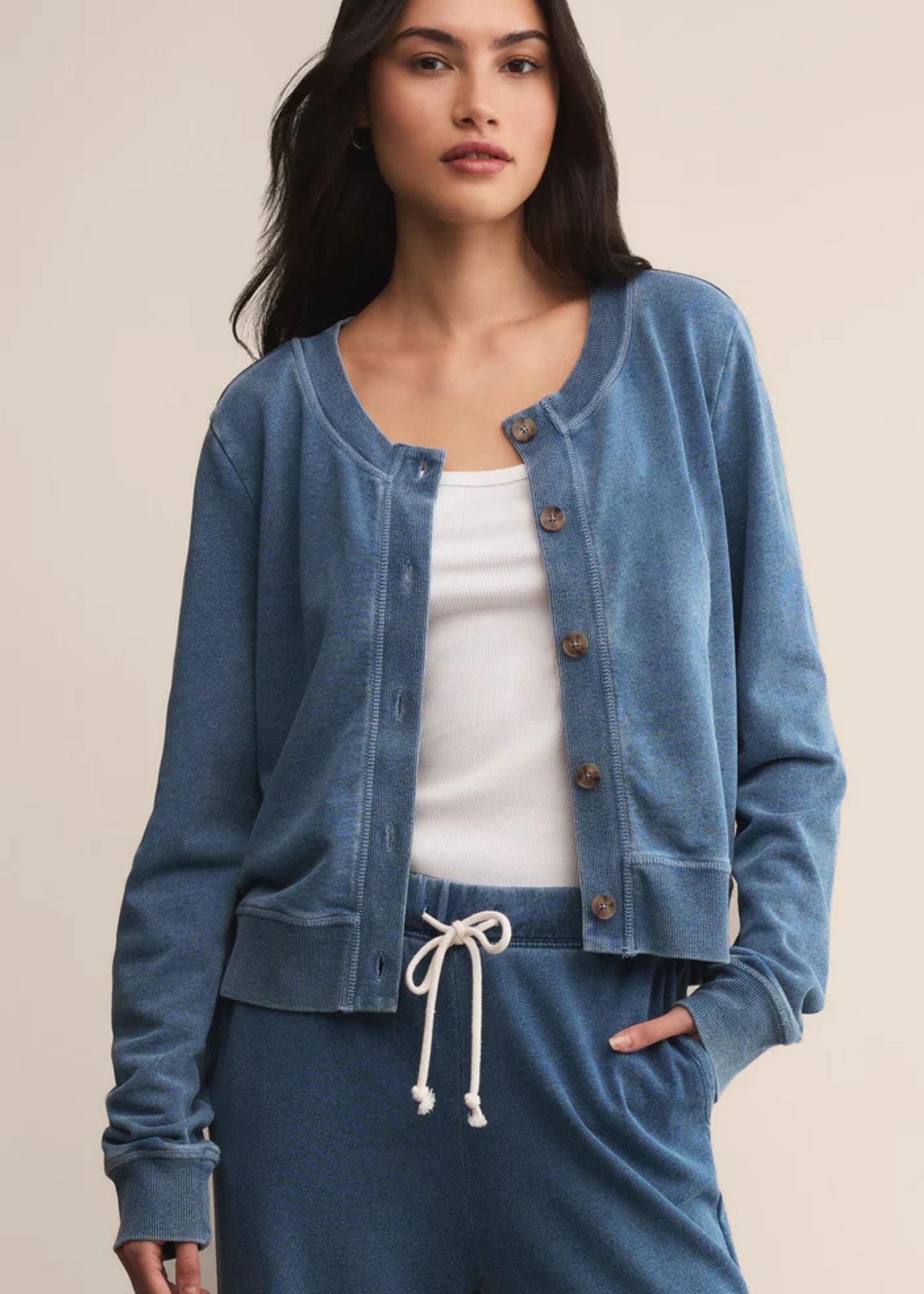 Daily Knit Denim Cardigan