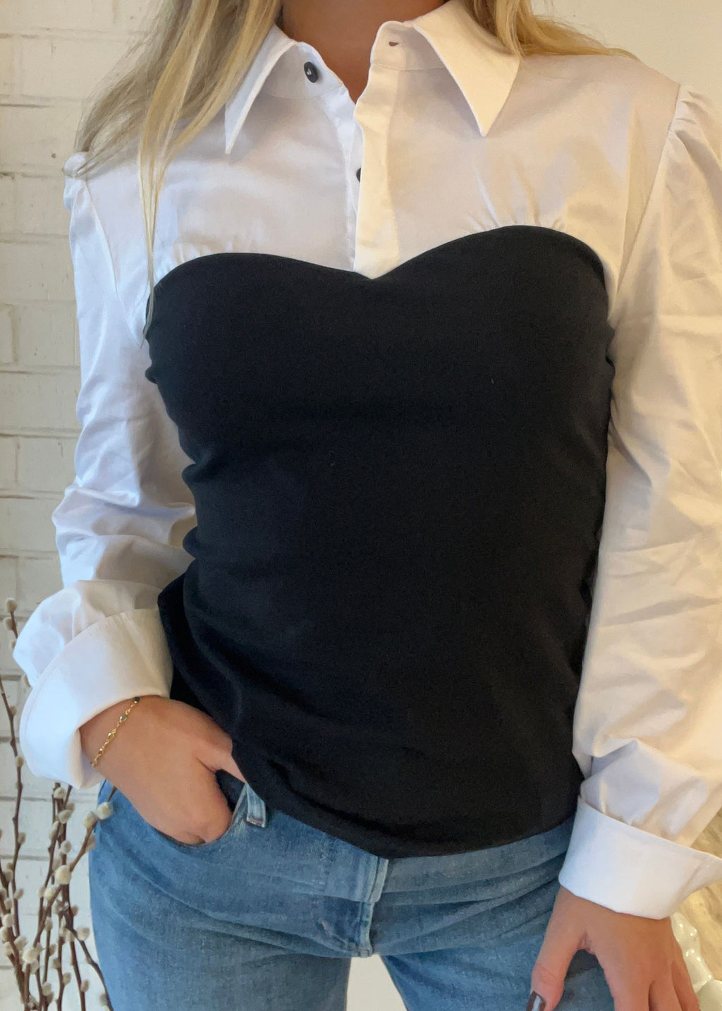 Franny Poplin Combo Top