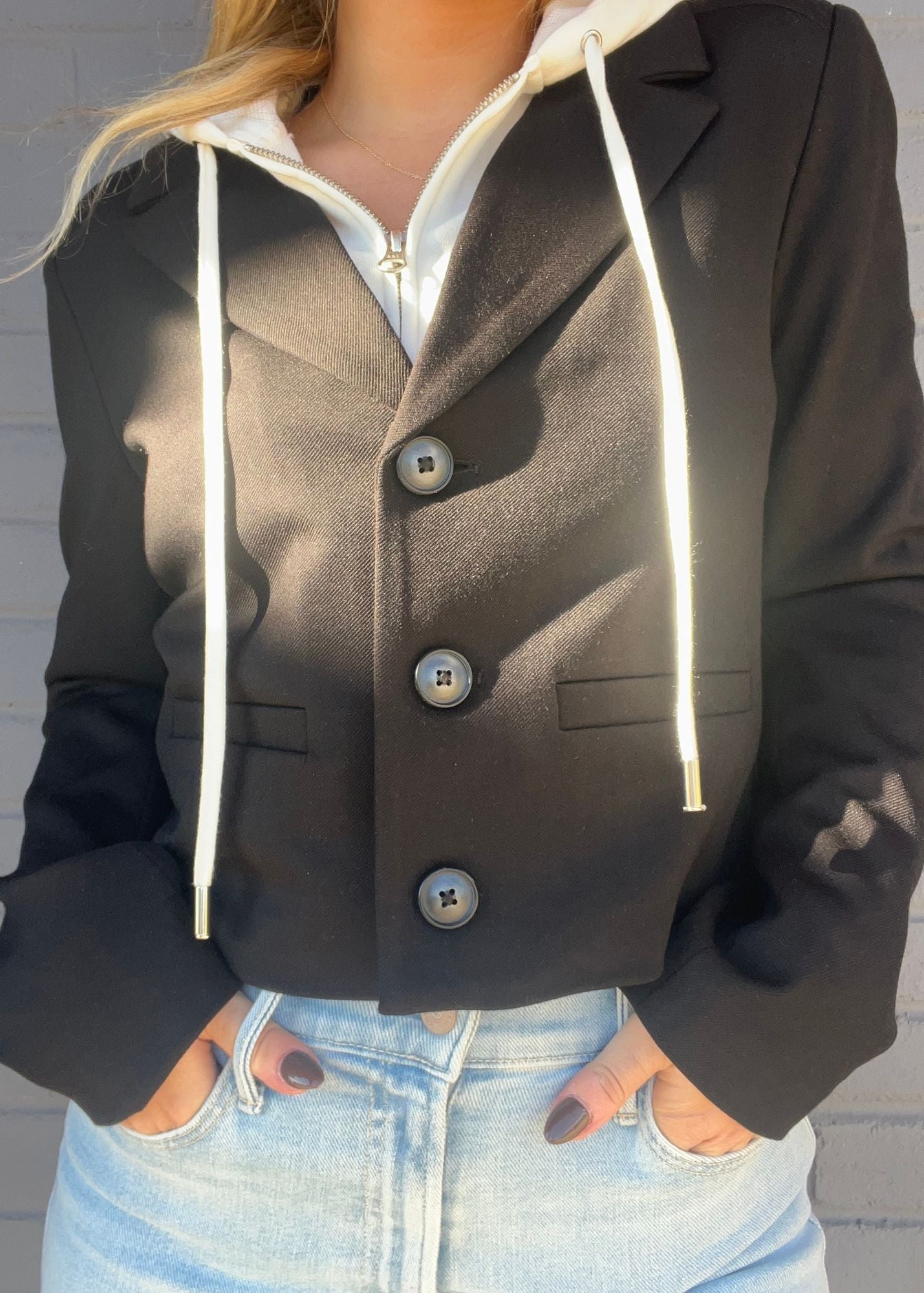 Cropped Fitted Dickey Jacket