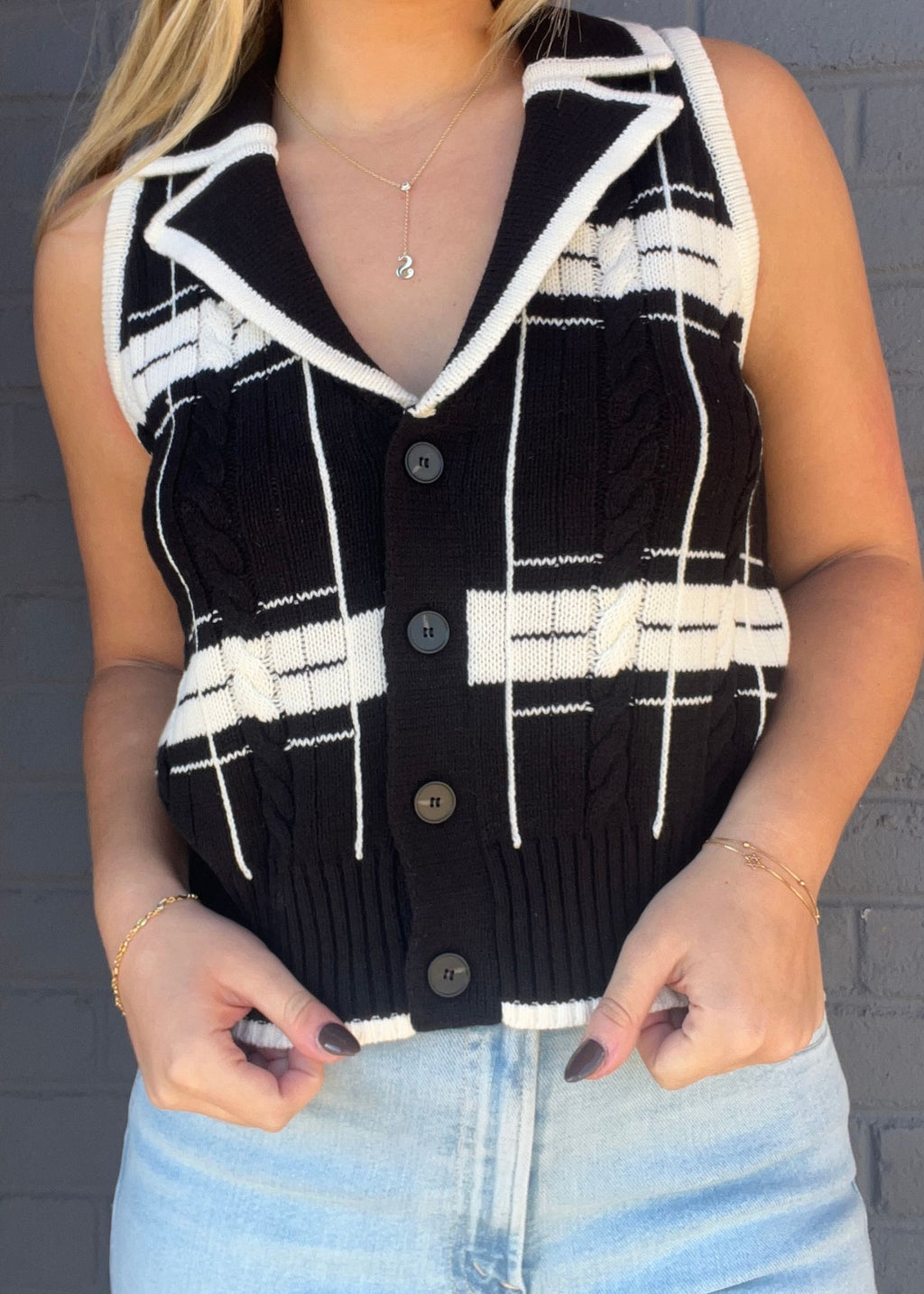 Eden Specialty Stitch Sleeveless Vest