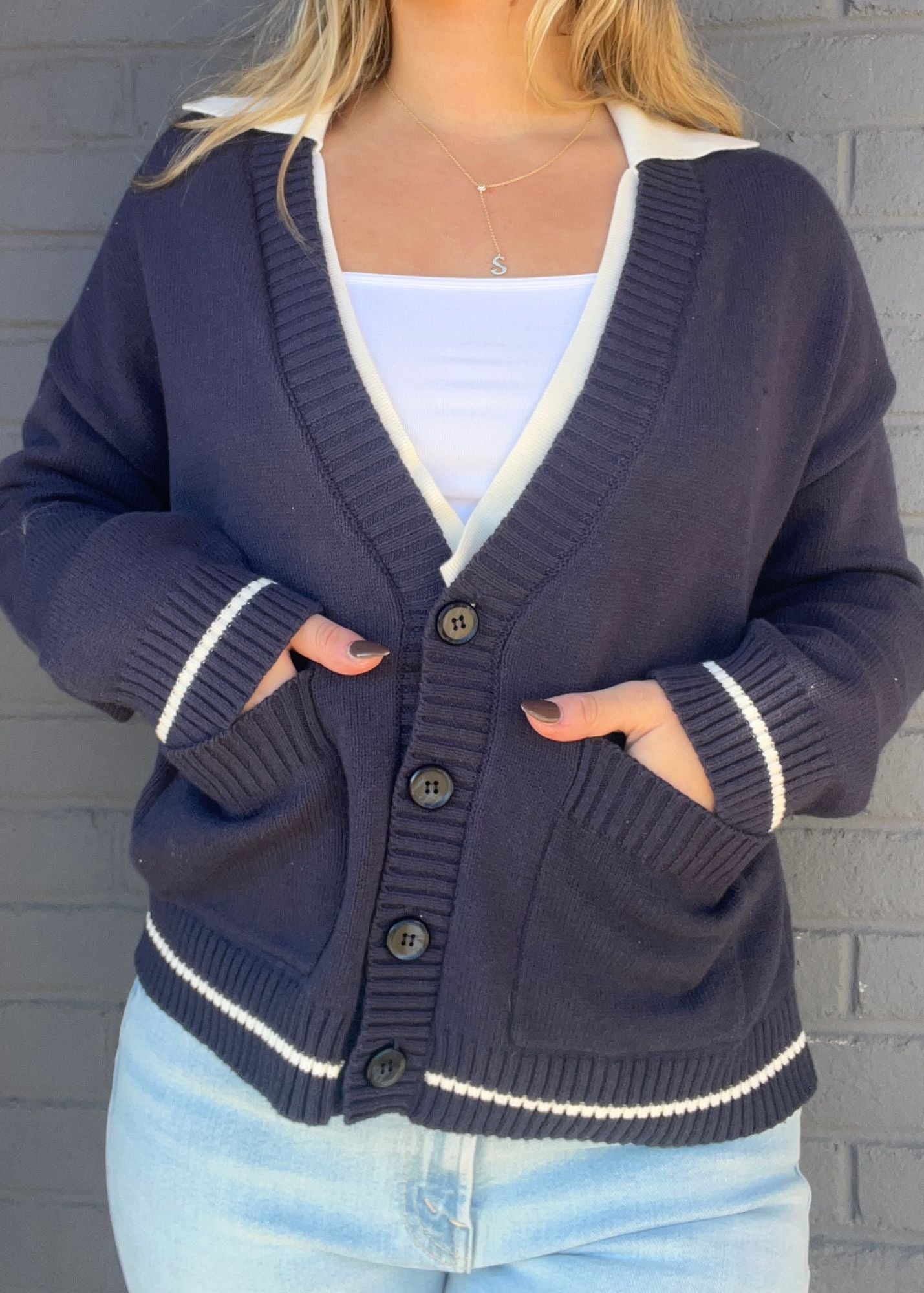 Franki Collared Twofer Cardigan