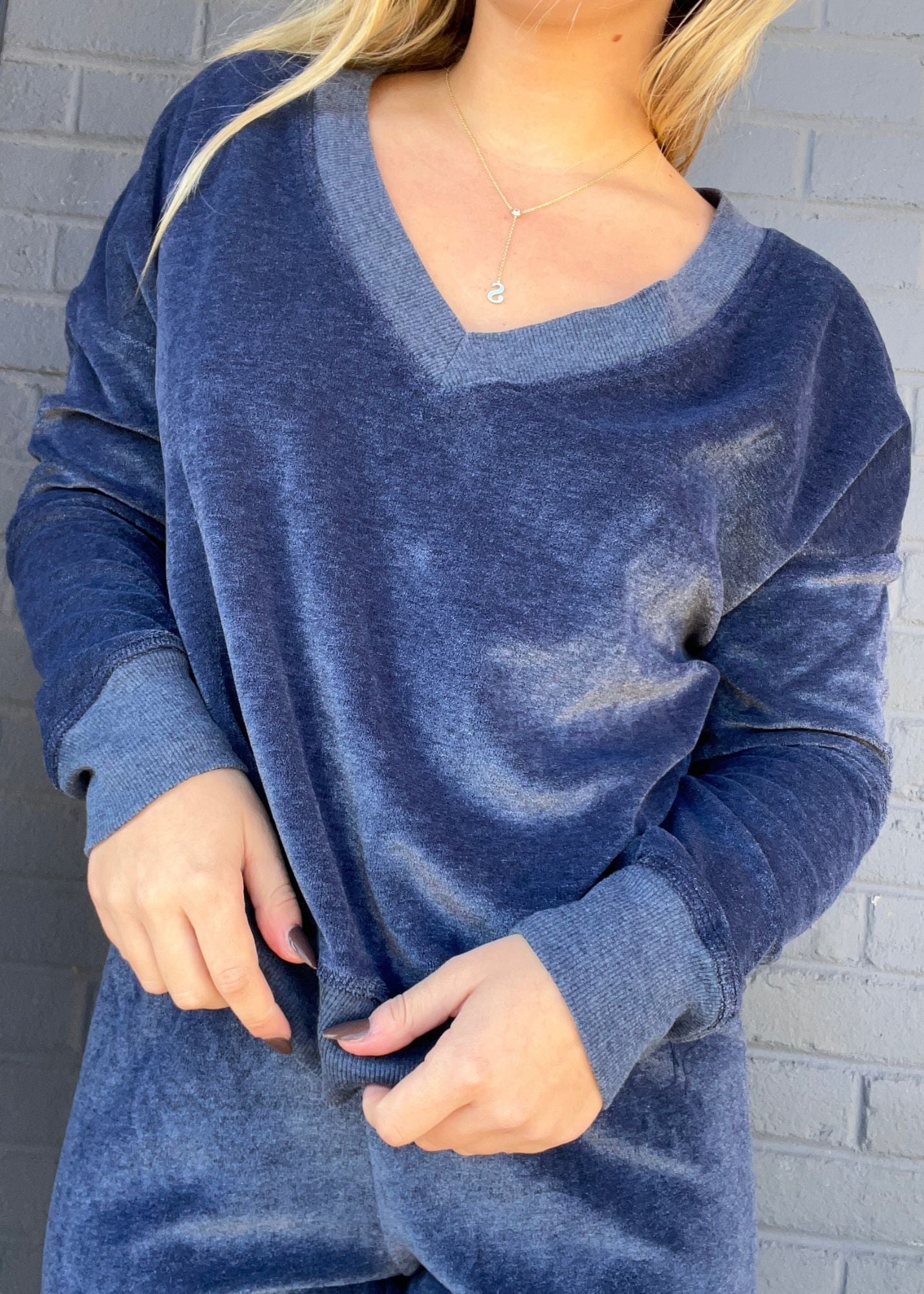 District V Velour Pullover