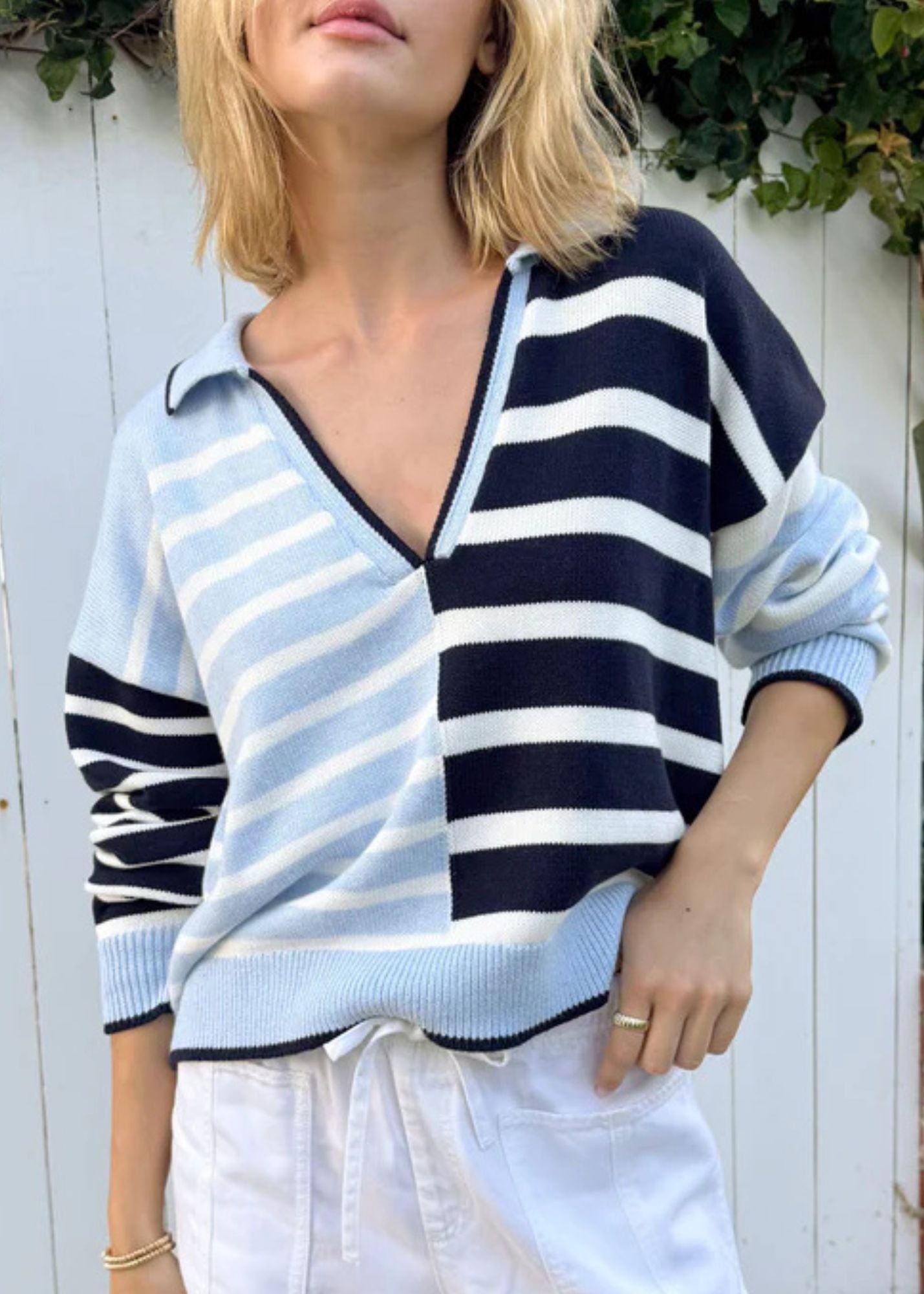 Arden Striped Polo Sweater