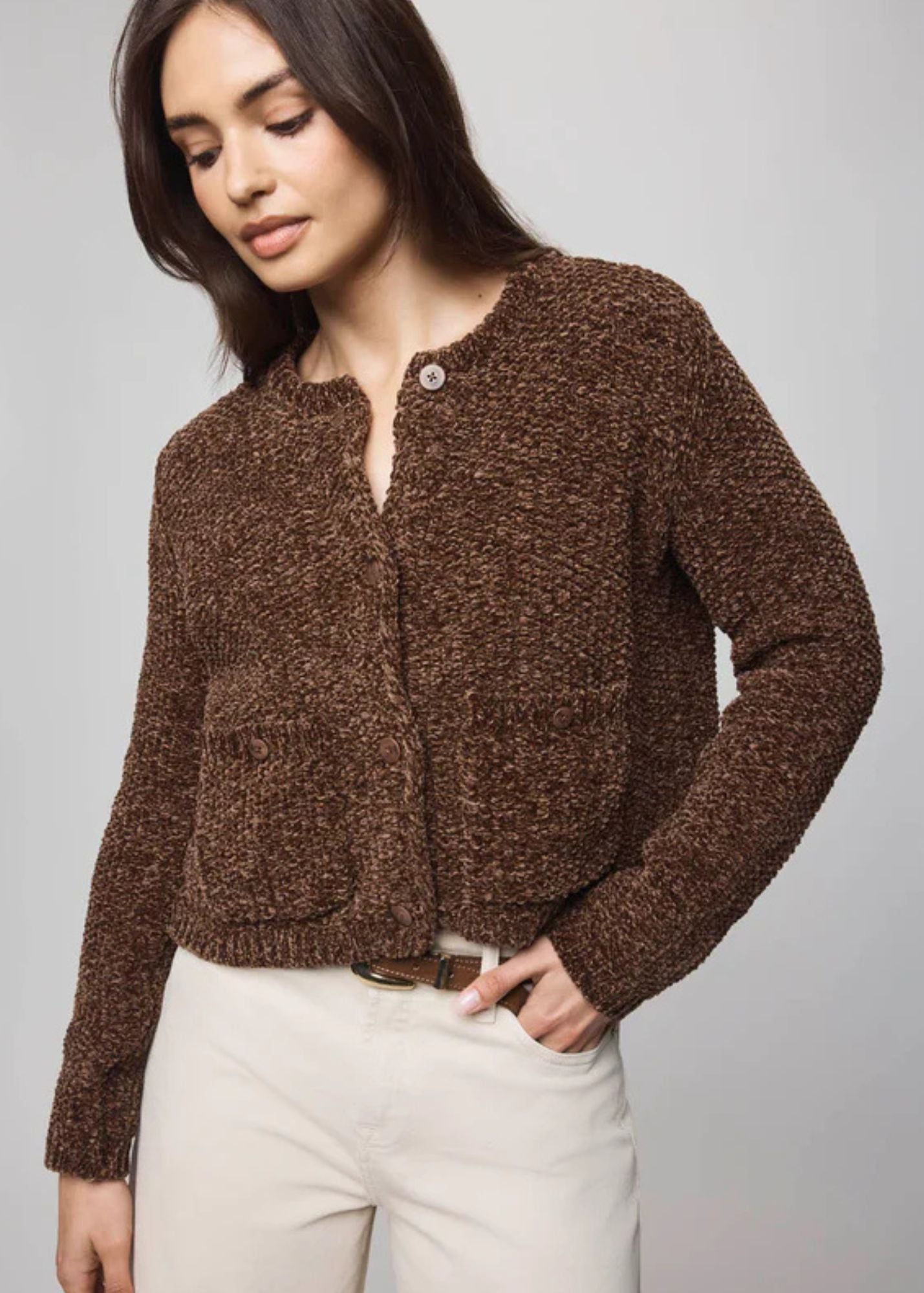 Andrea Chenille Crop Cardigan