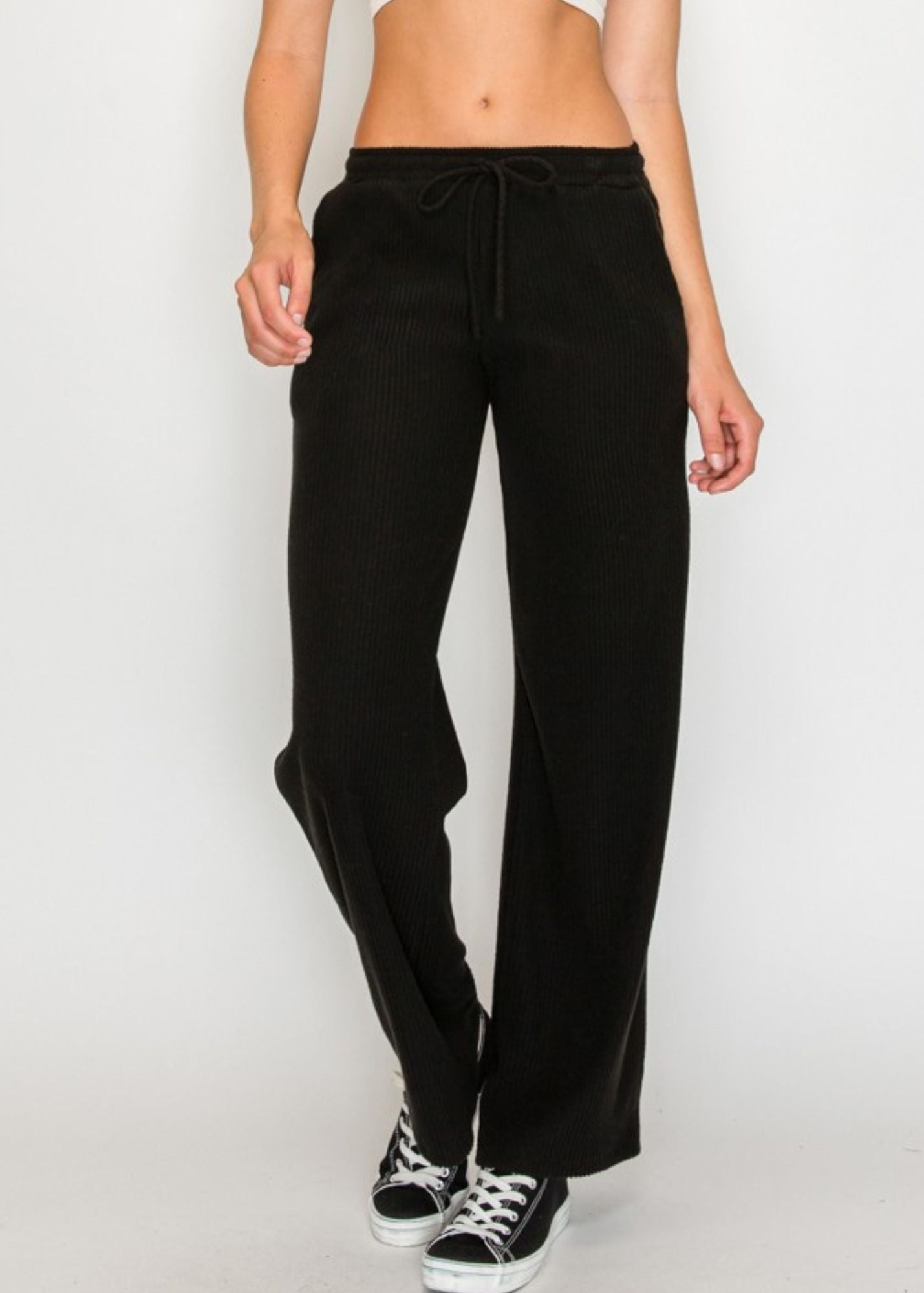 Rachelle Ribbed Straight Leg Sweatpant