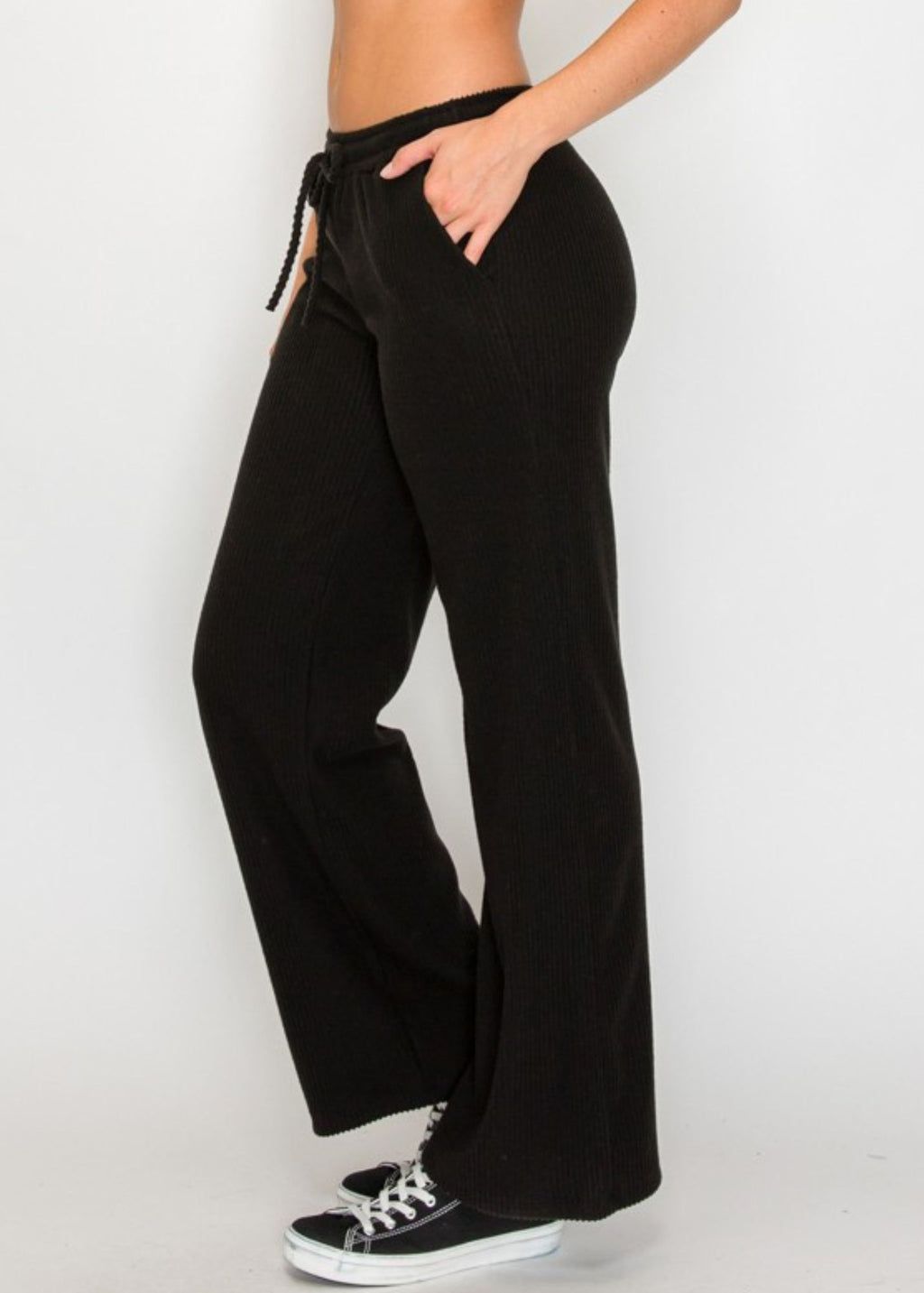 Rachelle Ribbed Straight Leg Sweatpant