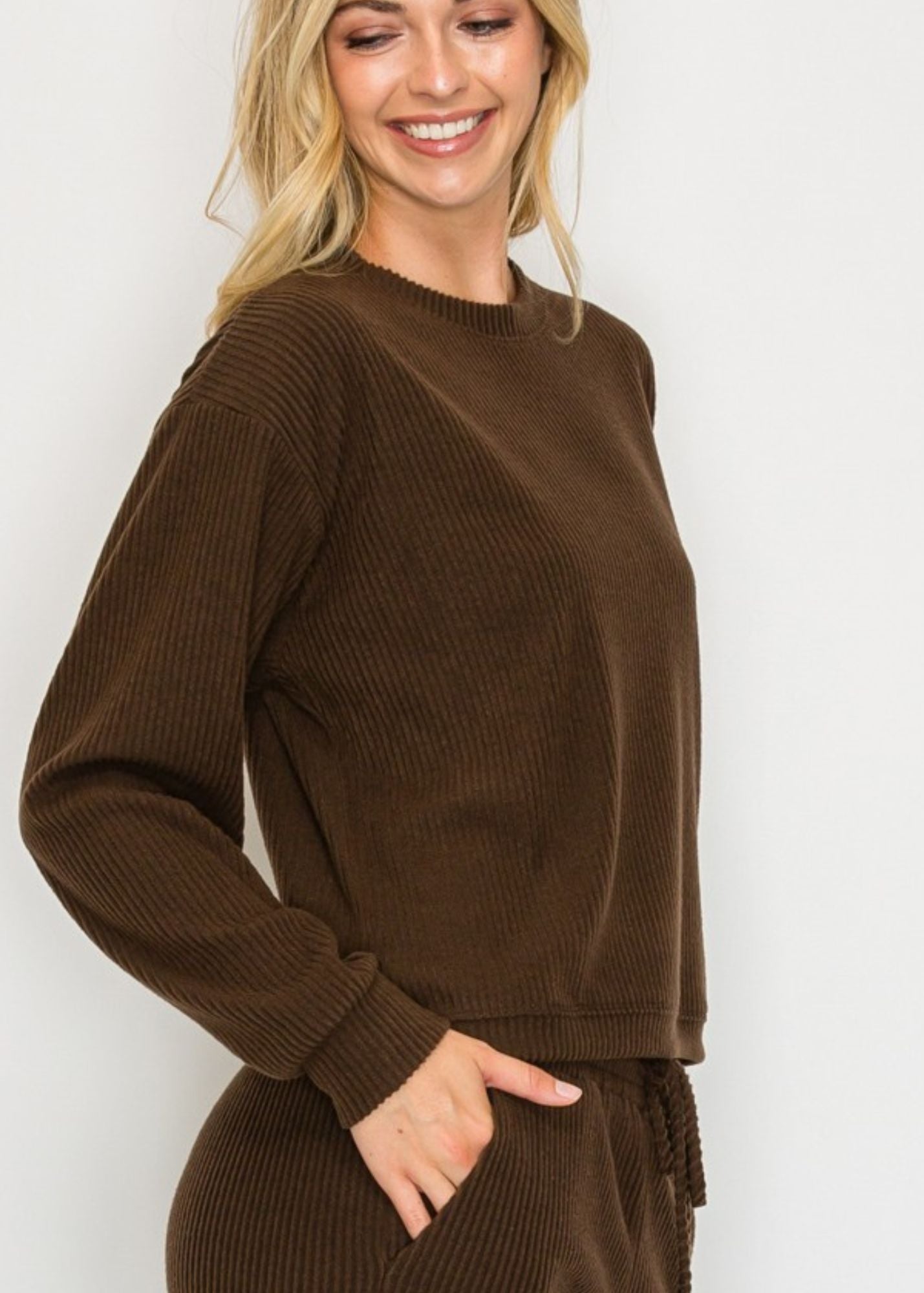 Rachelle Ribbed Mock Neck Top