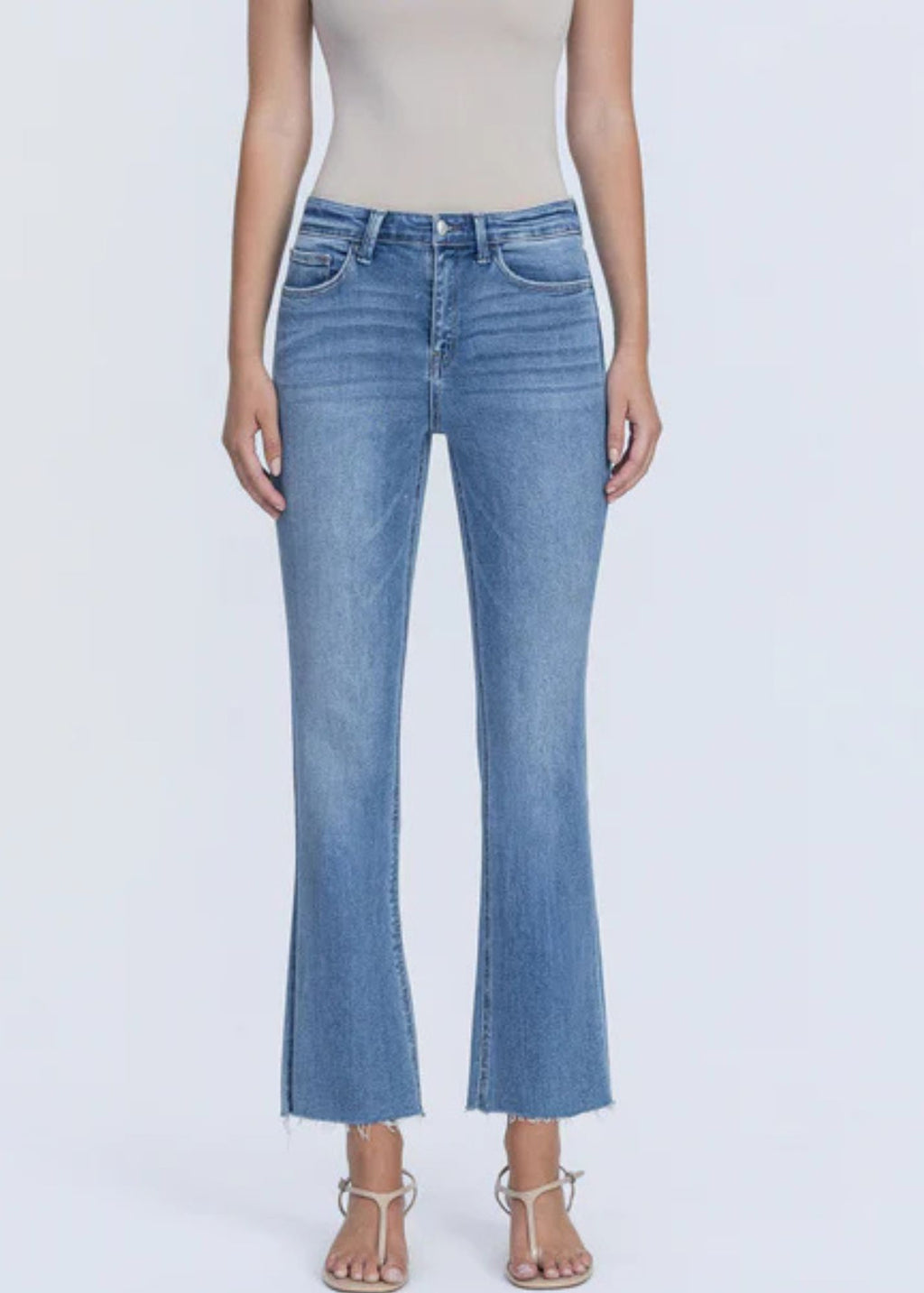 High Rise Crop Flare Jeans
