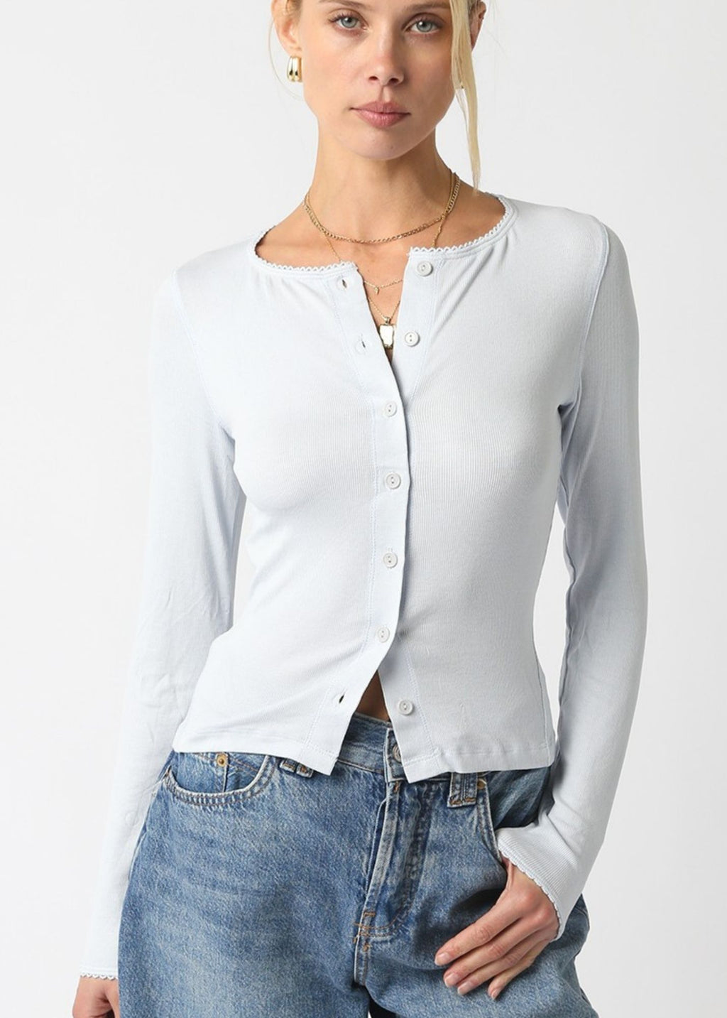 Rowan Button Top