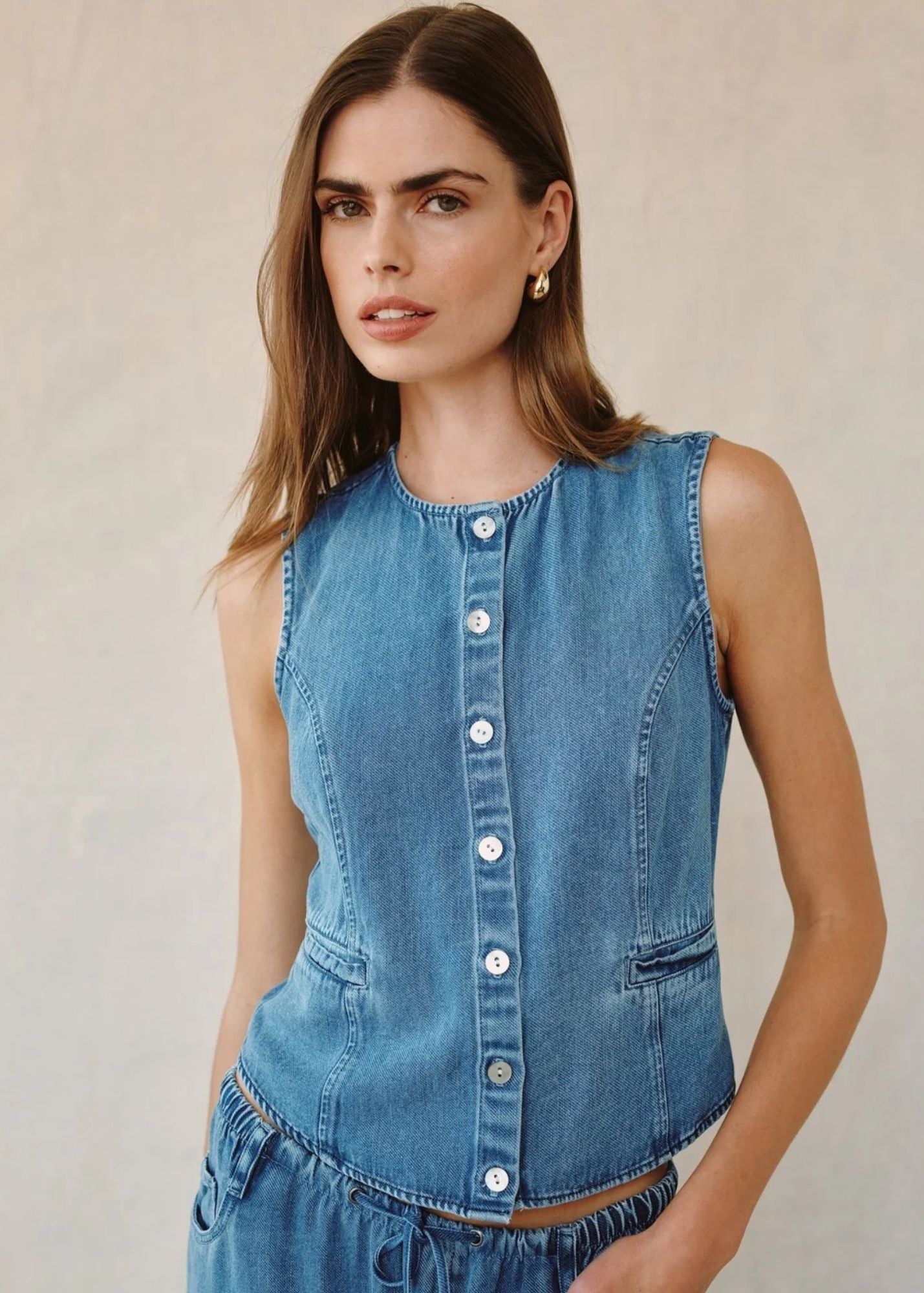 High Neck Fitted Vest