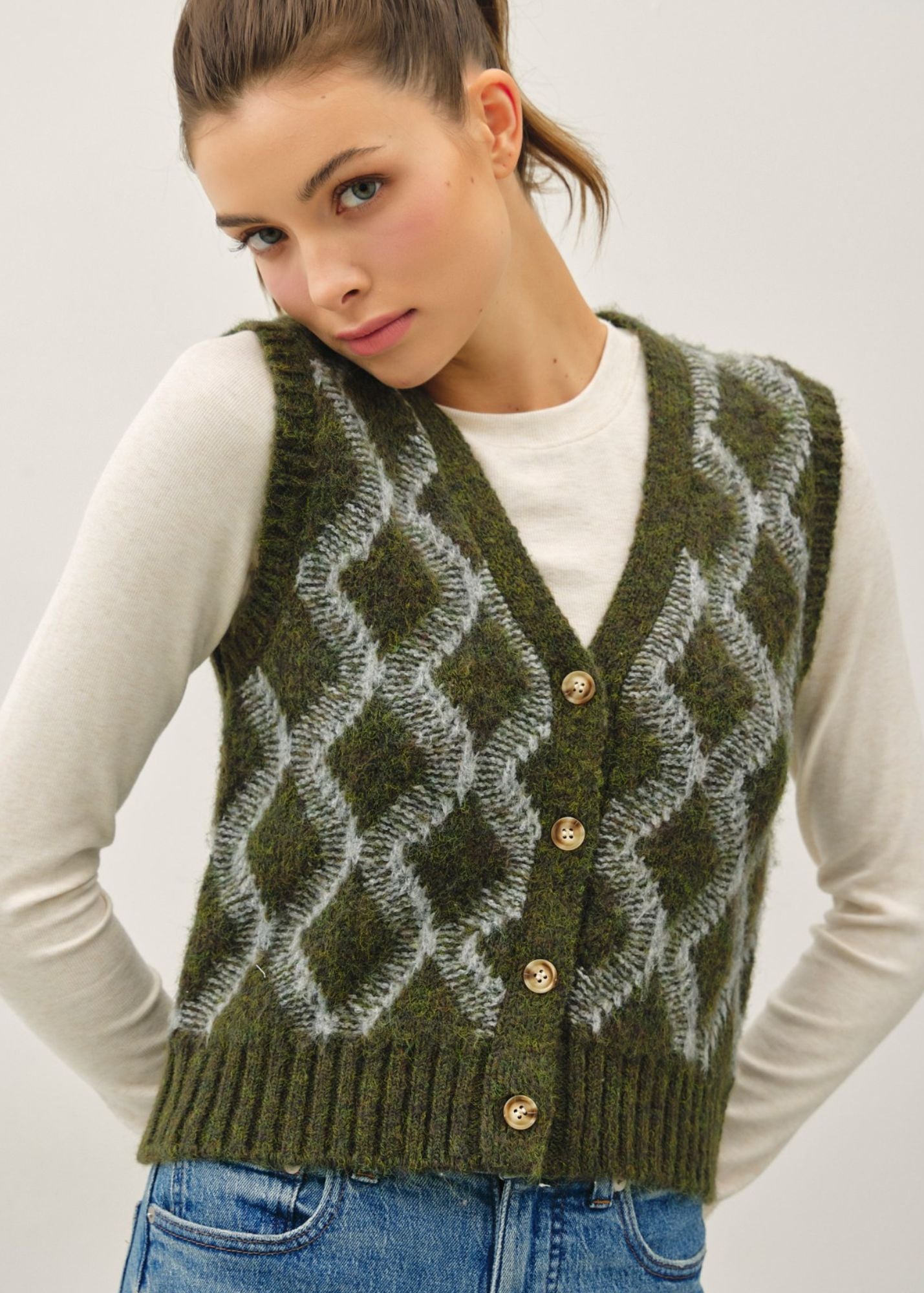 Cora Argyle Sweater Vest