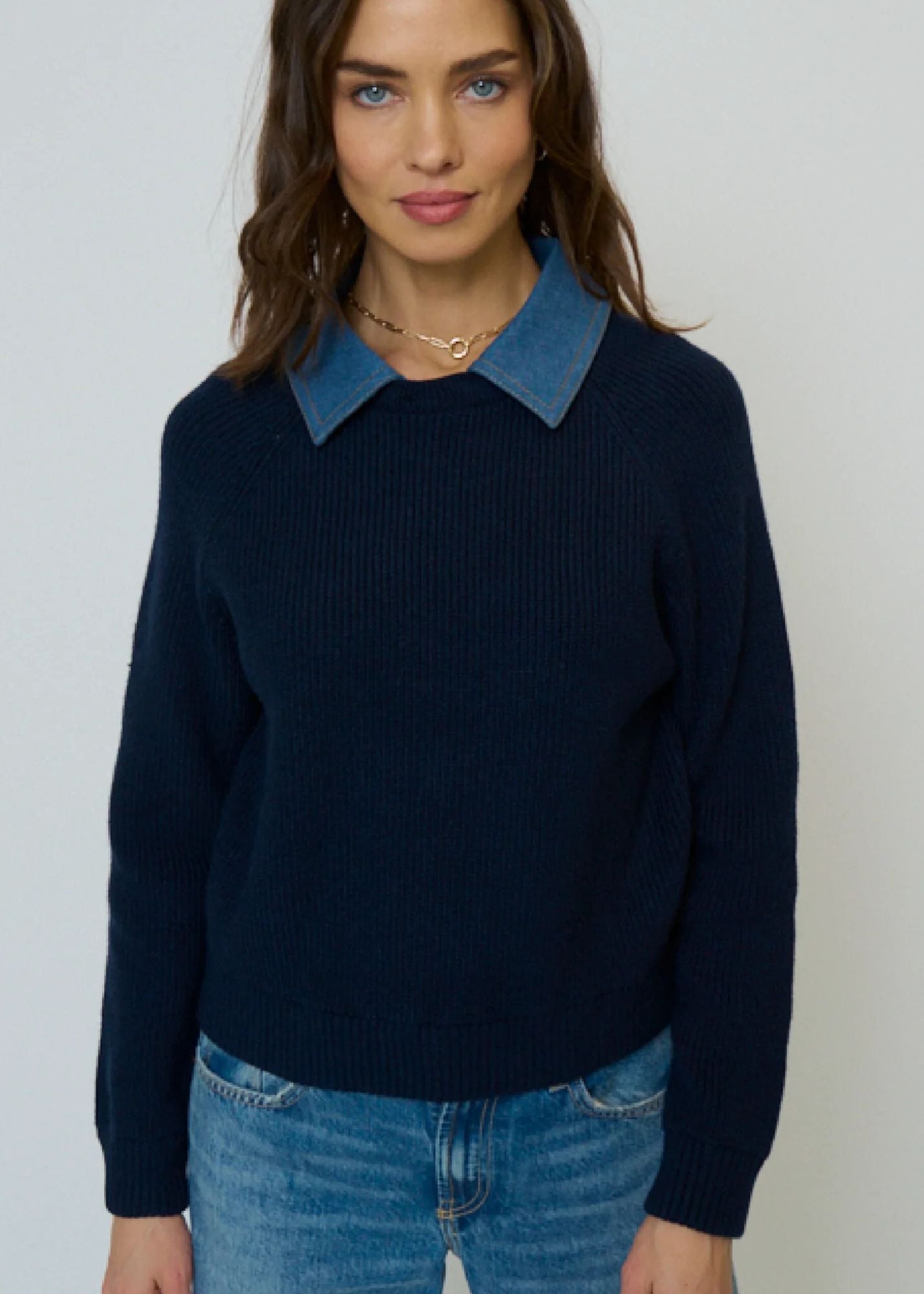 Dash Denim Collar Pullover