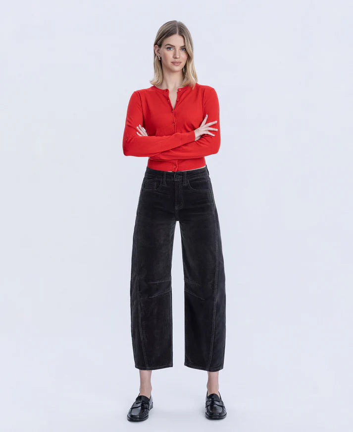 High Rise Corduroy Barrel Jeans