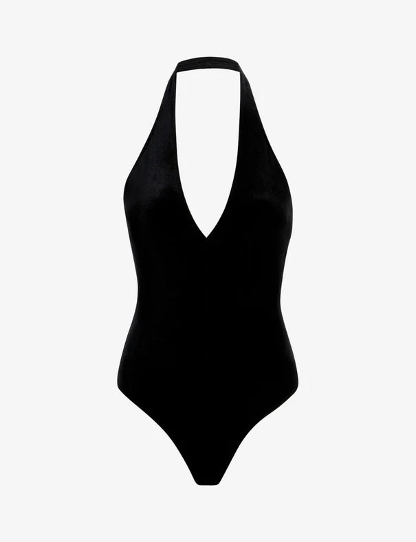 Velvet Halter Bodysuit