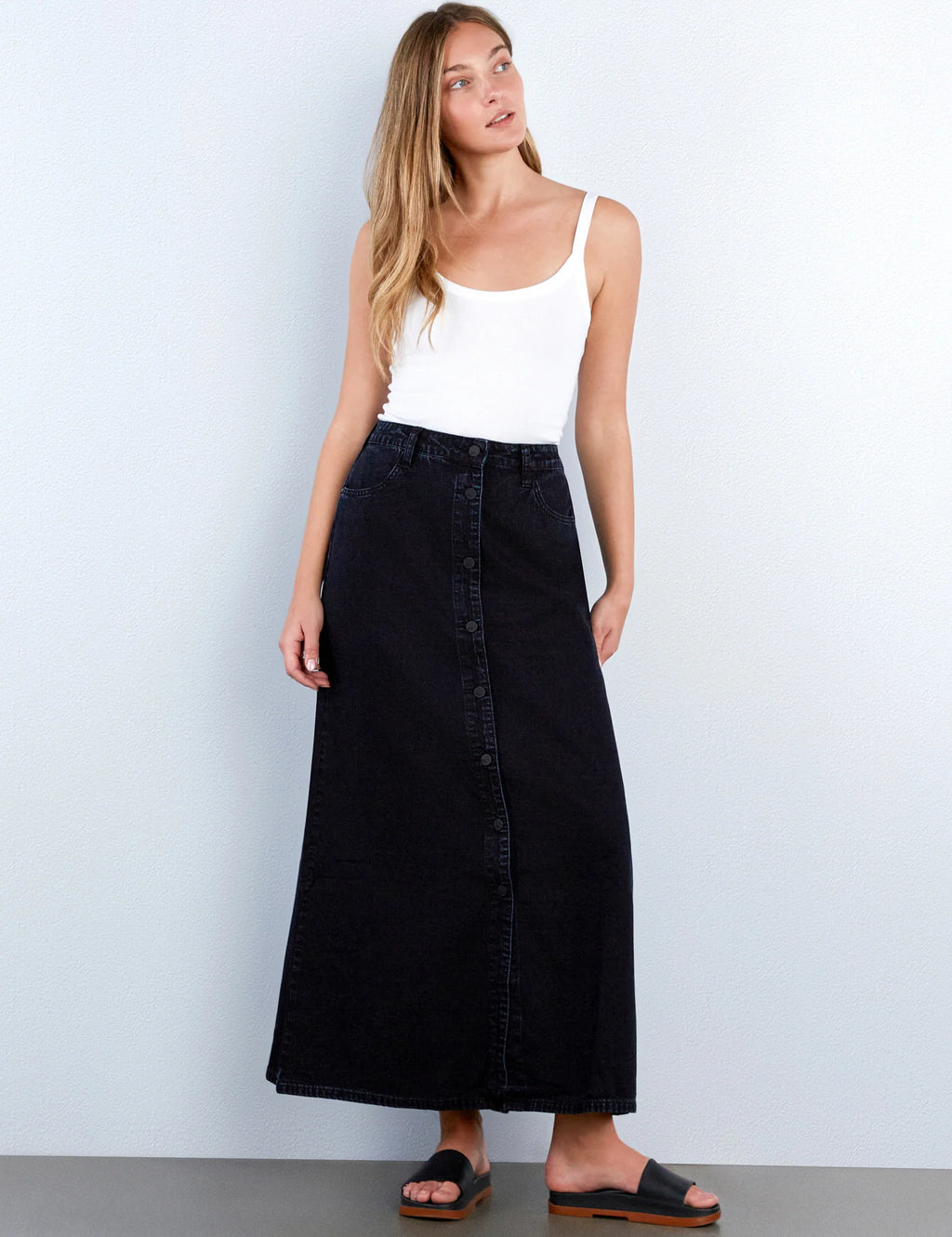 Soft Denim Maxi Skirt - Clothes Horse