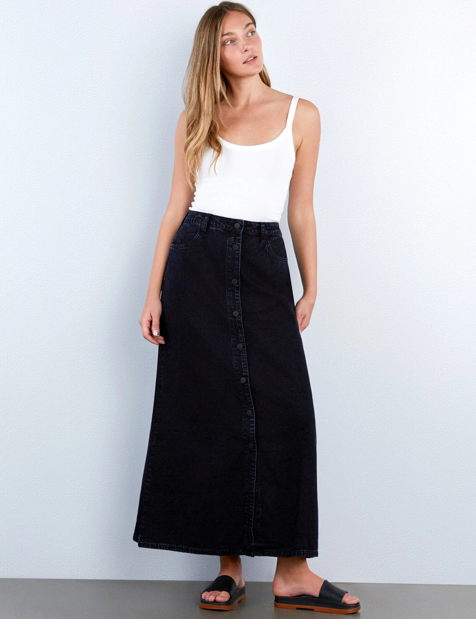 Soft Denim Maxi Skirt - Clothes Horse
