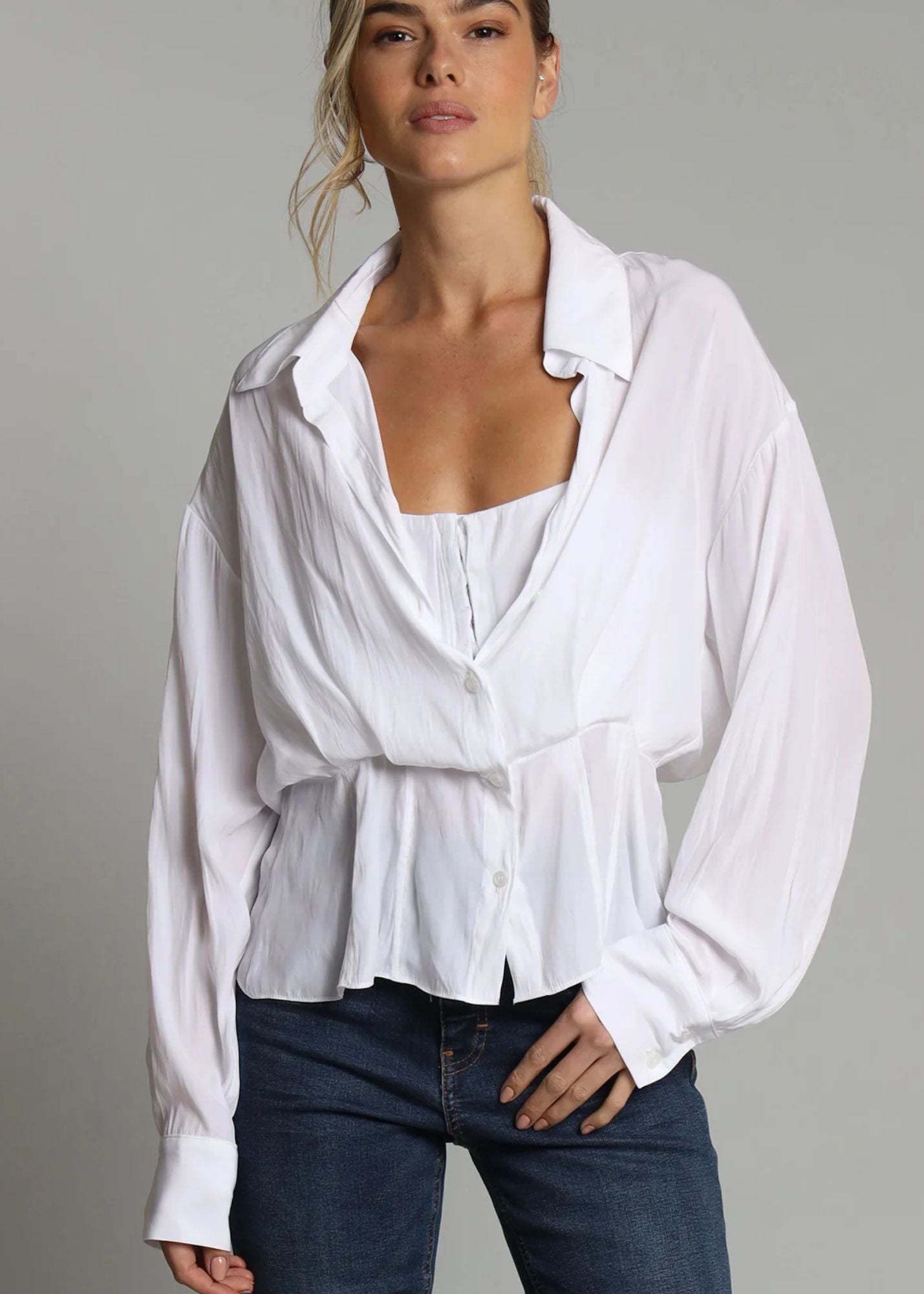 D Satin Corset Shirt