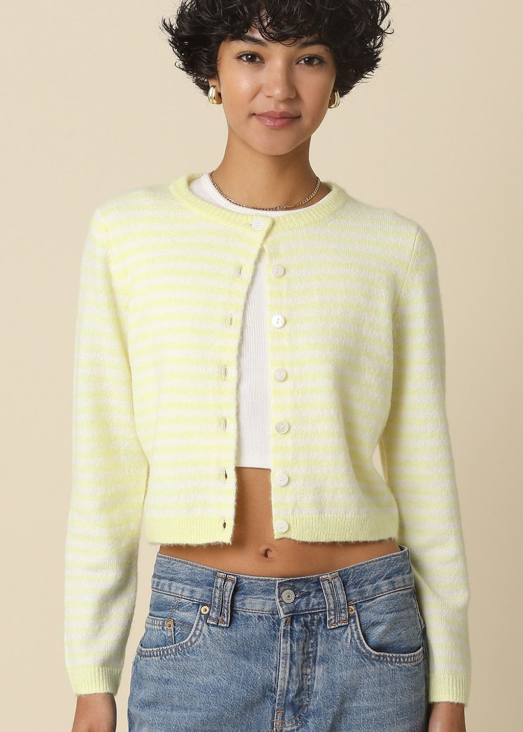 Deja Cropped Knit Cardigan