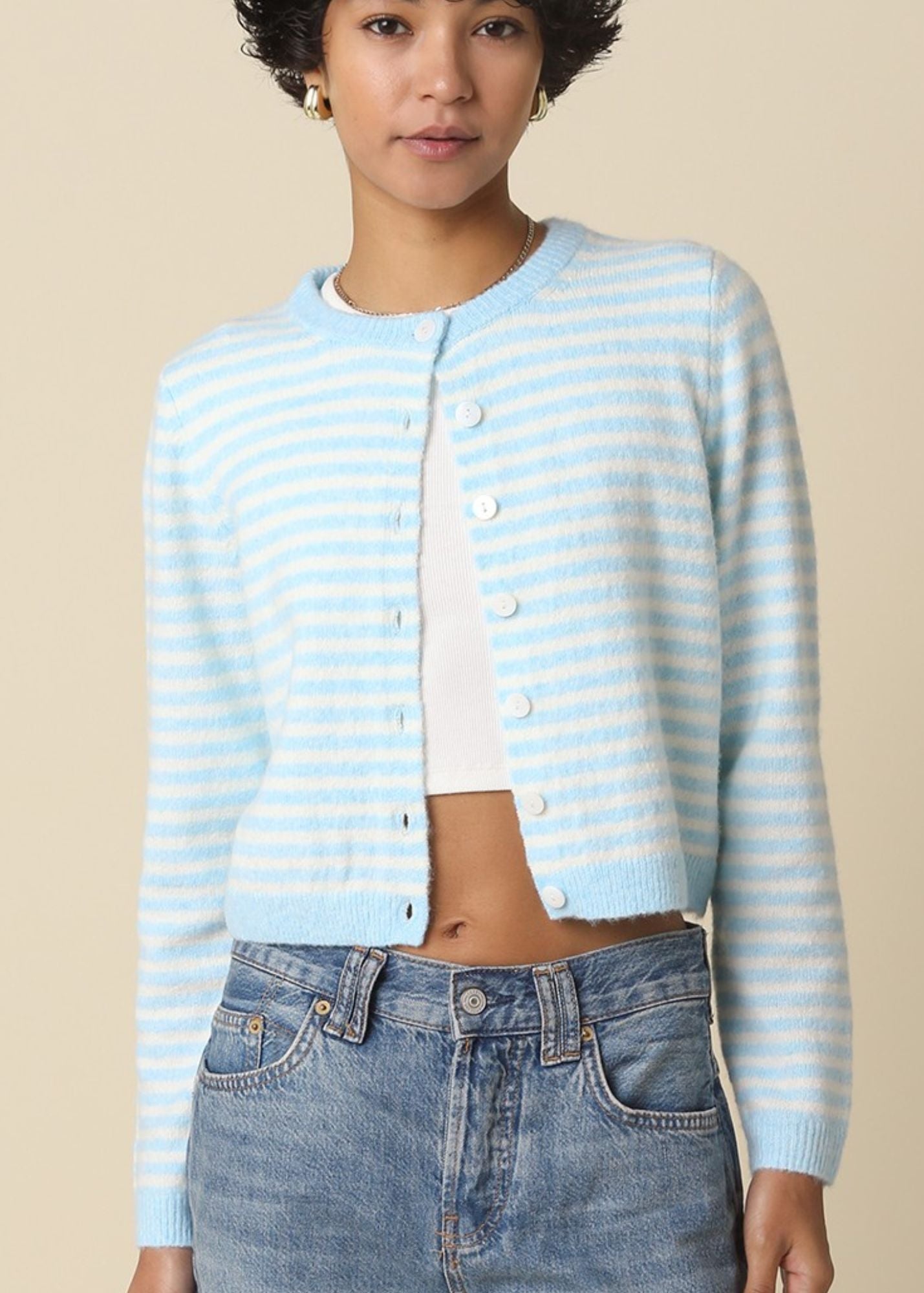 Deja Cropped Knit Cardigan