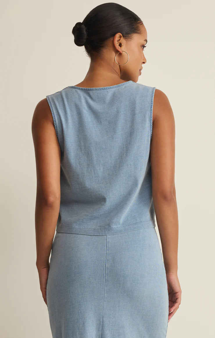 Noelle Jersey Denim Sleeveless Tank - Clothes Horse