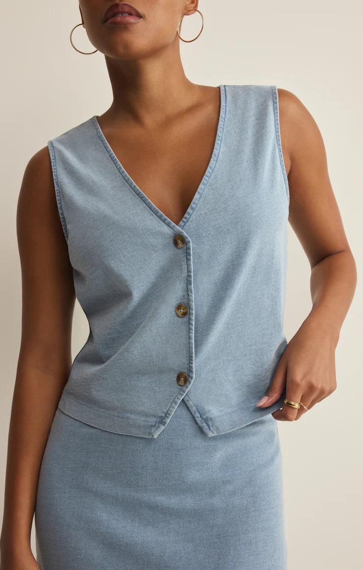 Noelle Jersey Denim Sleeveless Tank - Clothes Horse