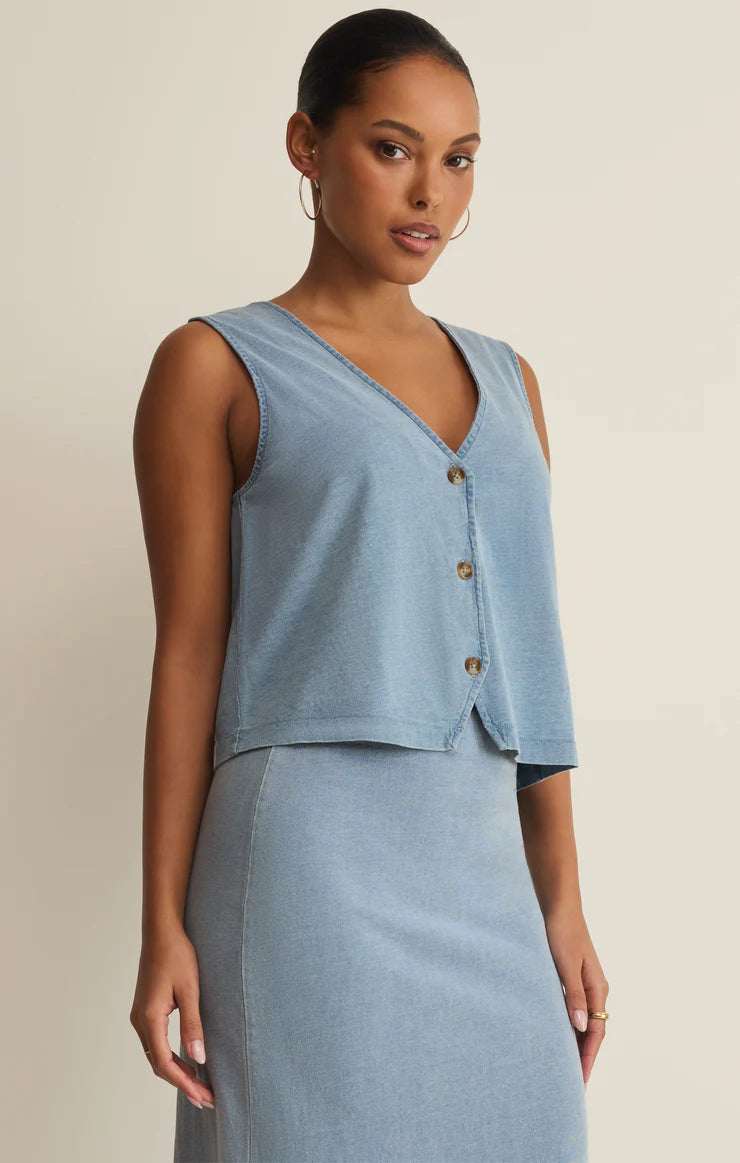 Noelle Jersey Denim Sleeveless Tank - Clothes Horse