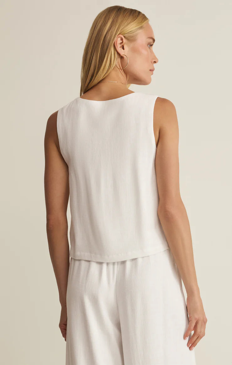 Charli Cropped Linen Tank