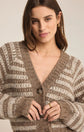 Este Metallic Stripe Cardigan