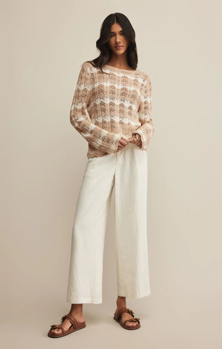 Azura Stripe Crochet Sweater