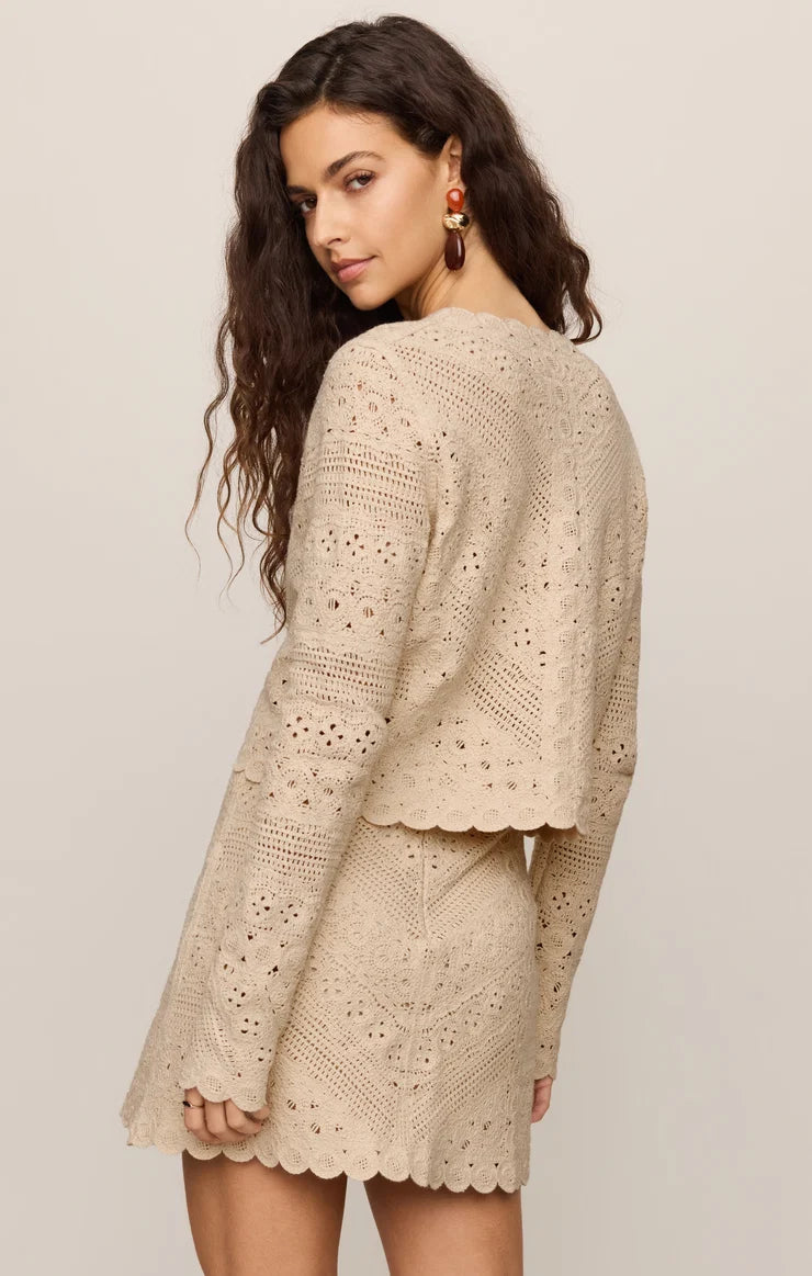 Cressa Cropped Crochet Cardigan