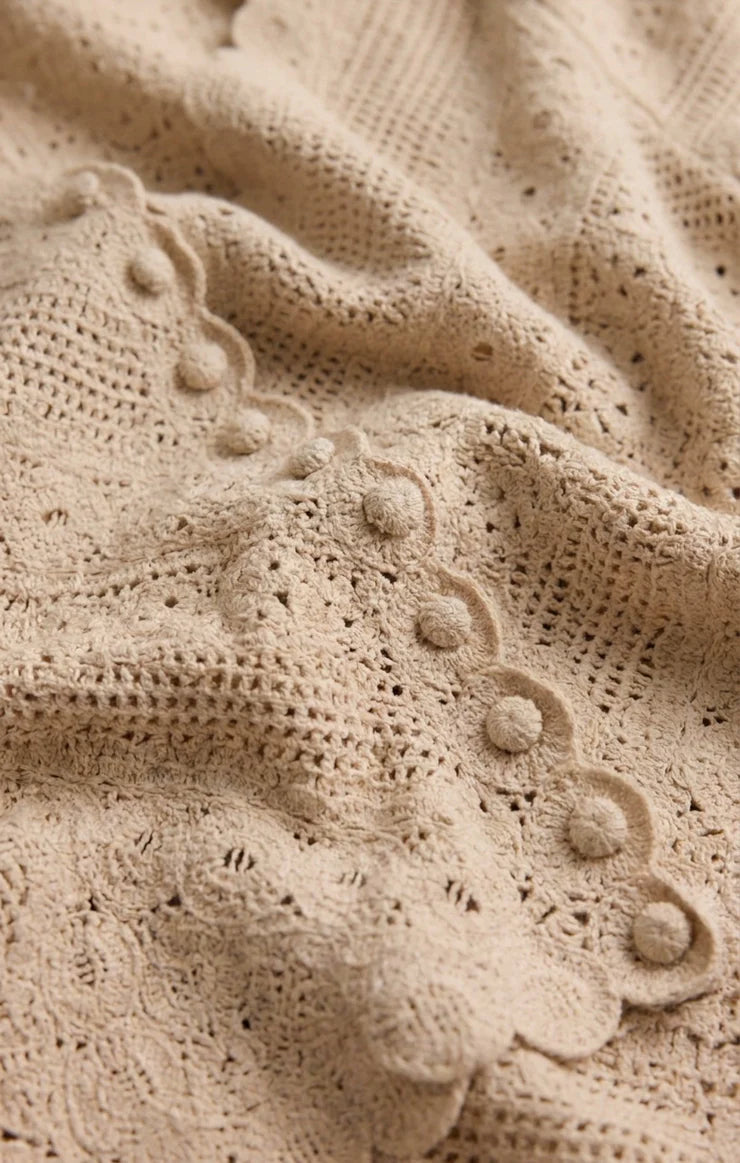 Cressa Cropped Crochet Cardigan