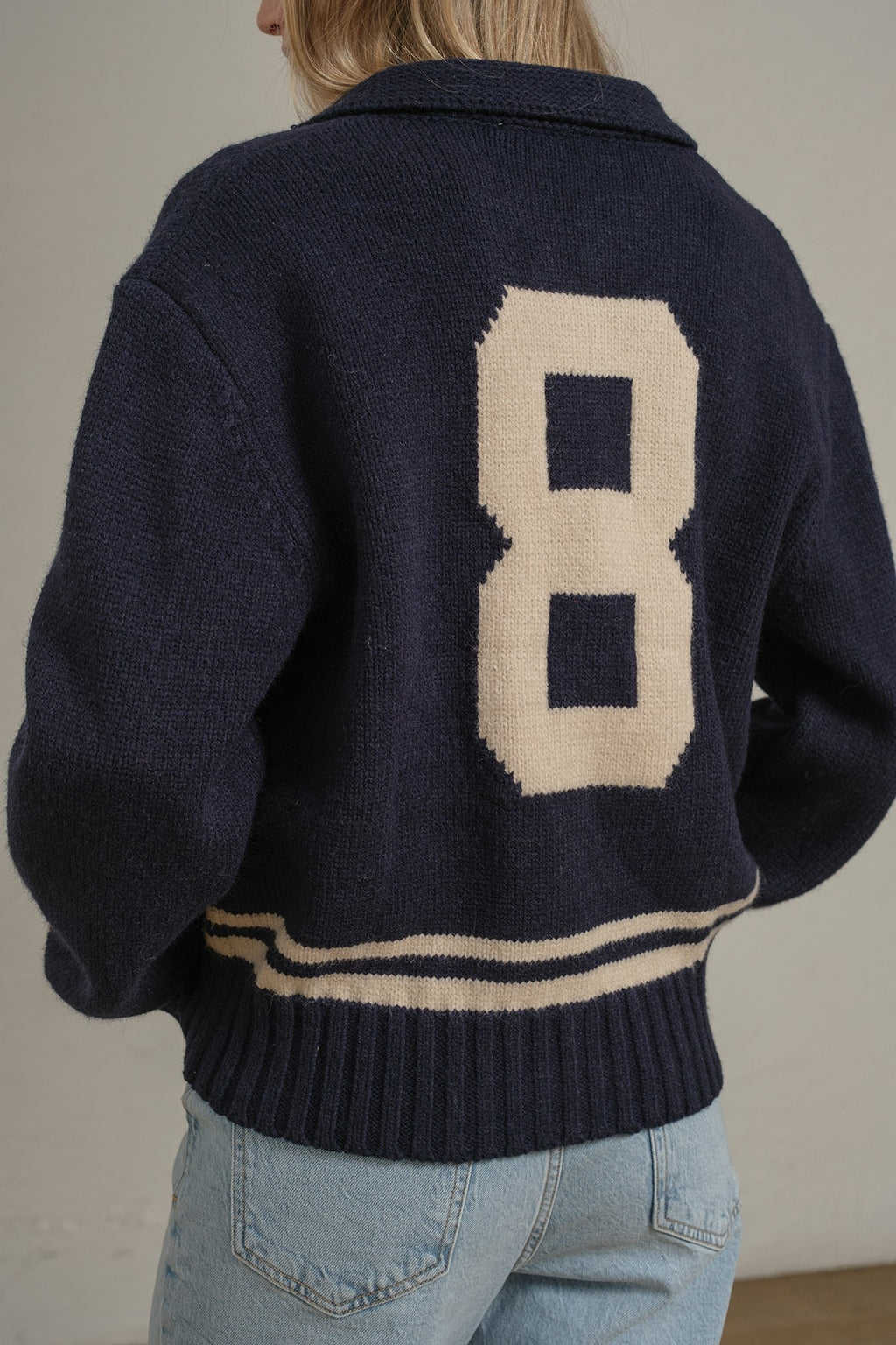 Varsity Zip-Up Knit Jacket
