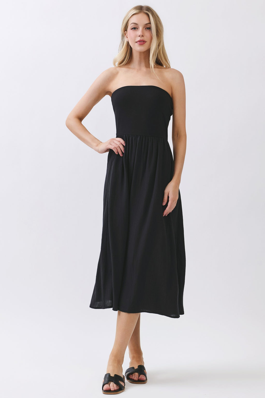 Strapless Midi Dress