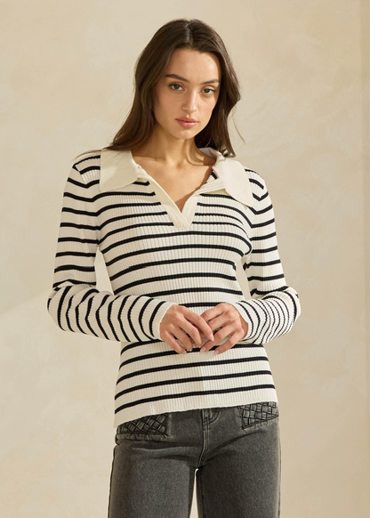 Stripe Collar Sweater