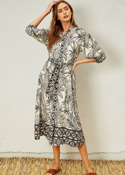 Ashlyn Tropical Shirt Dress