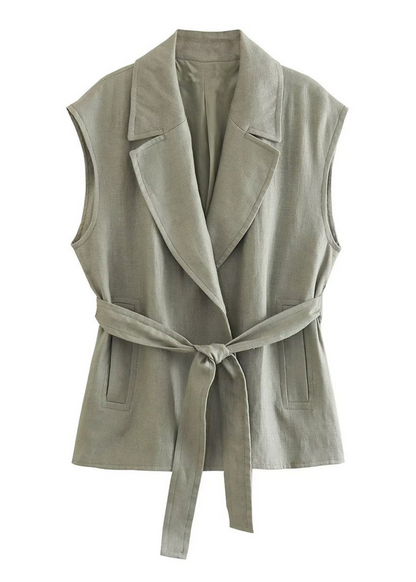 Santal Linen Blazer Vest