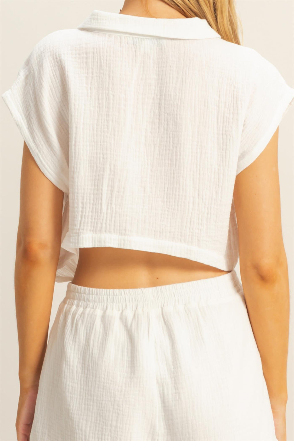 Gauze Open Back Romper