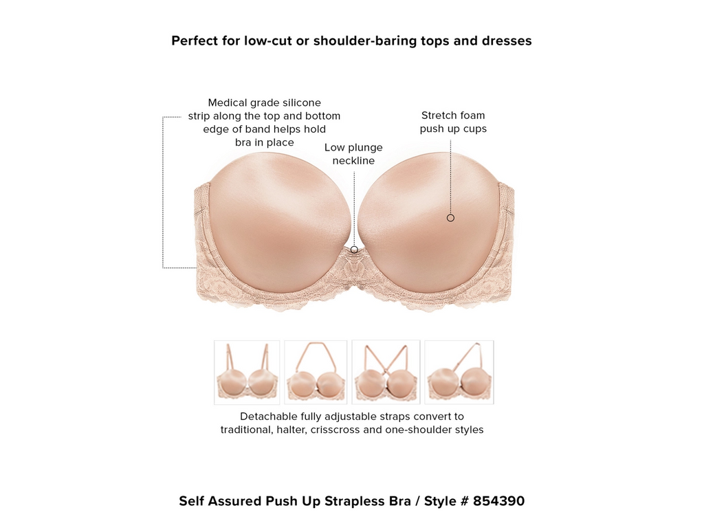 Self Assured Push Up Strapless Bra
