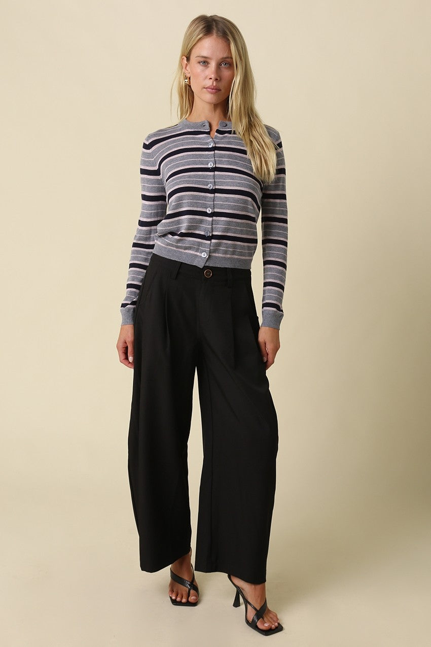 Ella Multi Stripe Button Cardigan