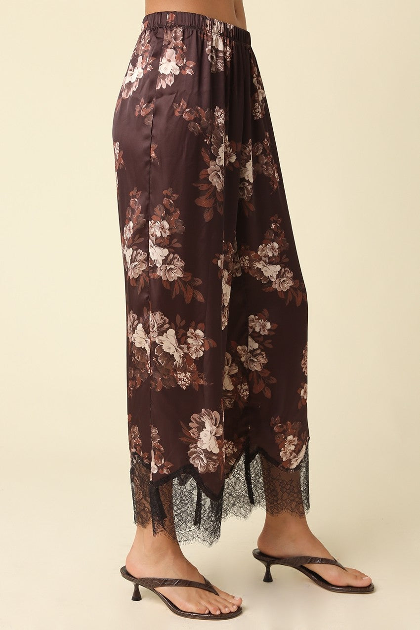 Daisy Floral Lace Trim Pants