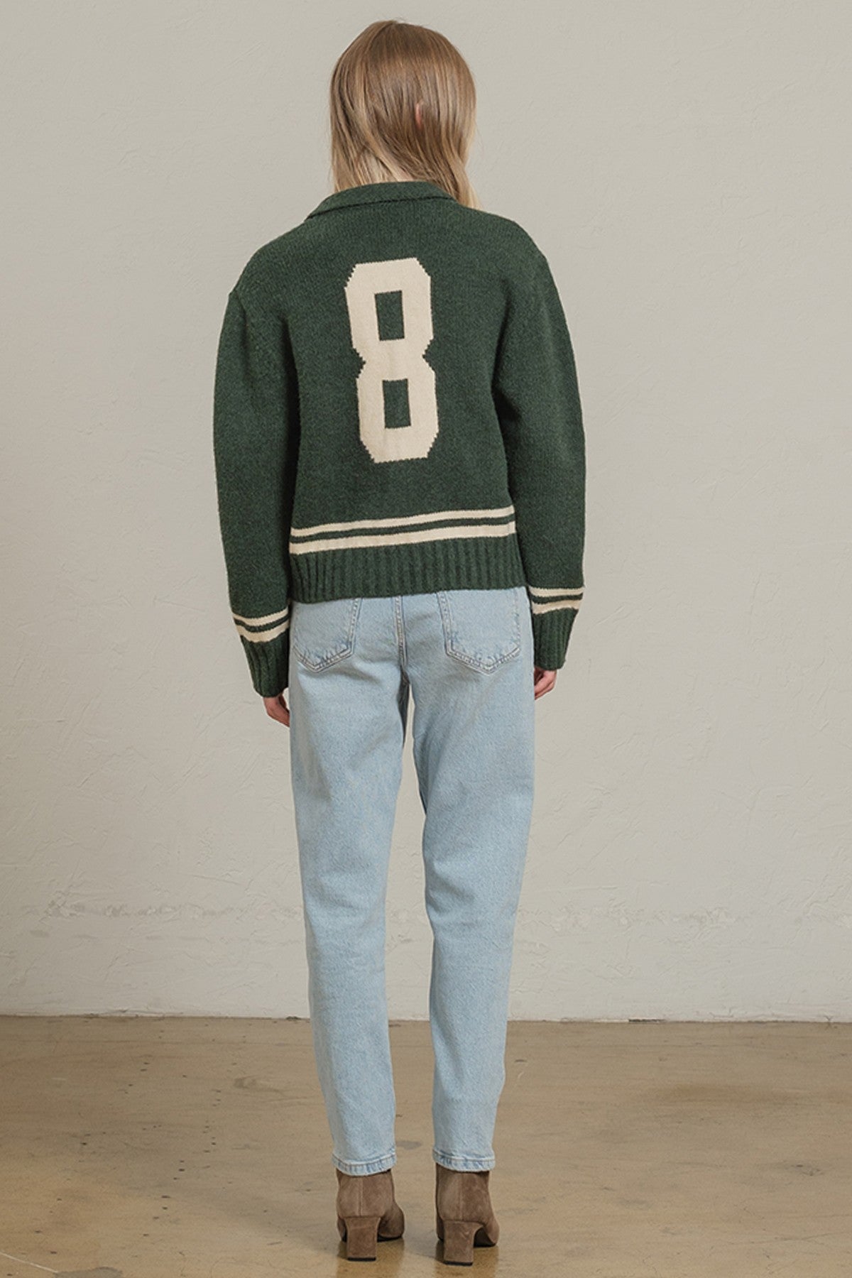 Varsity Zip-Up Knit Jacket