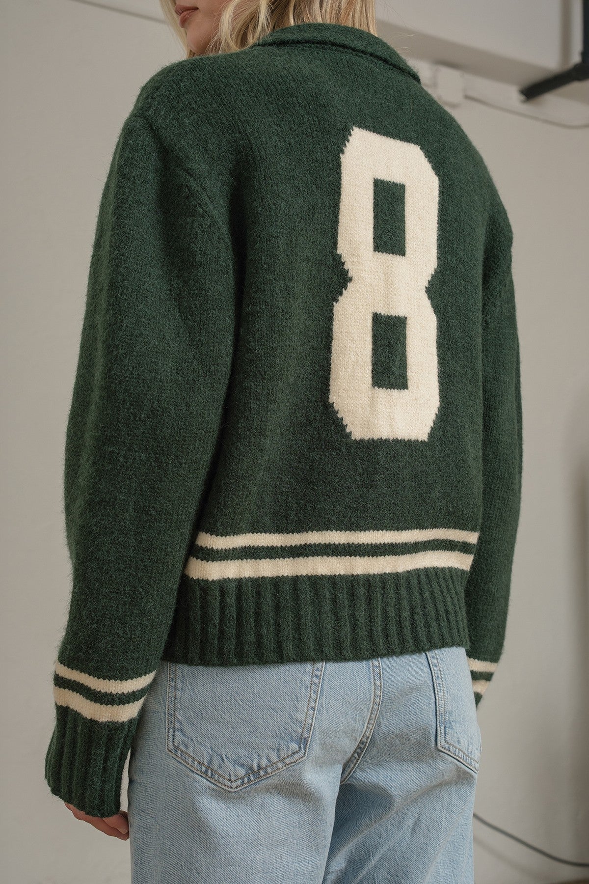 Varsity Zip-Up Knit Jacket