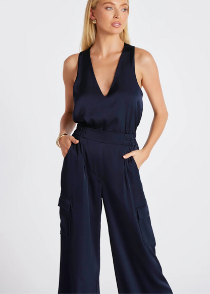 Pull-On Satin Cargo Pant