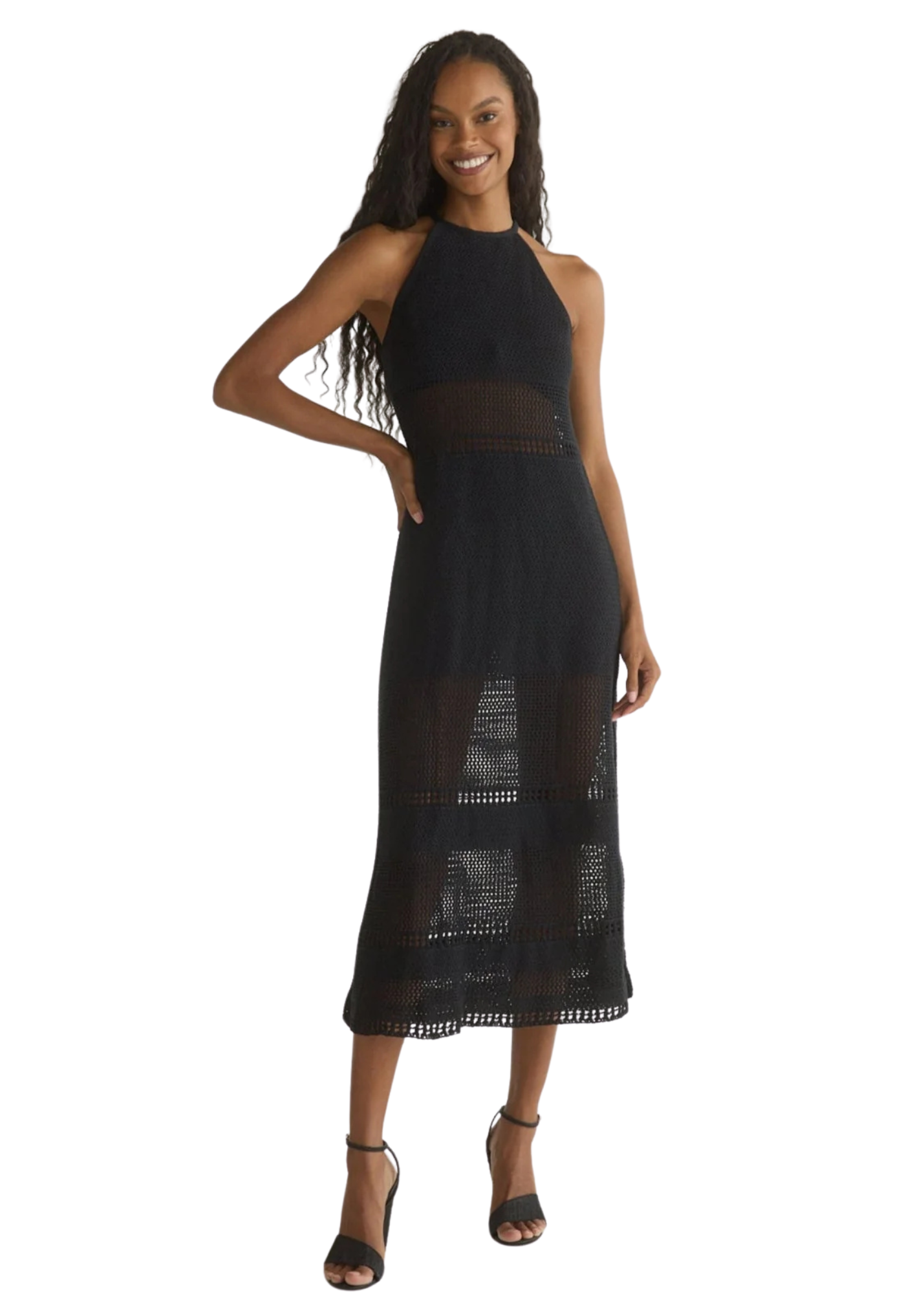 Halter Midi Crochet Dress