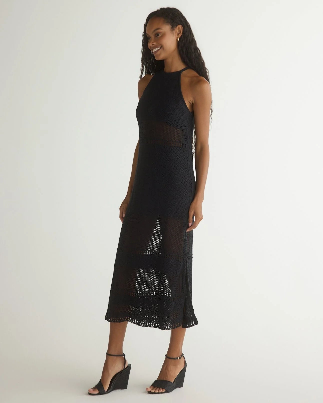 Halter Midi Crochet Dress